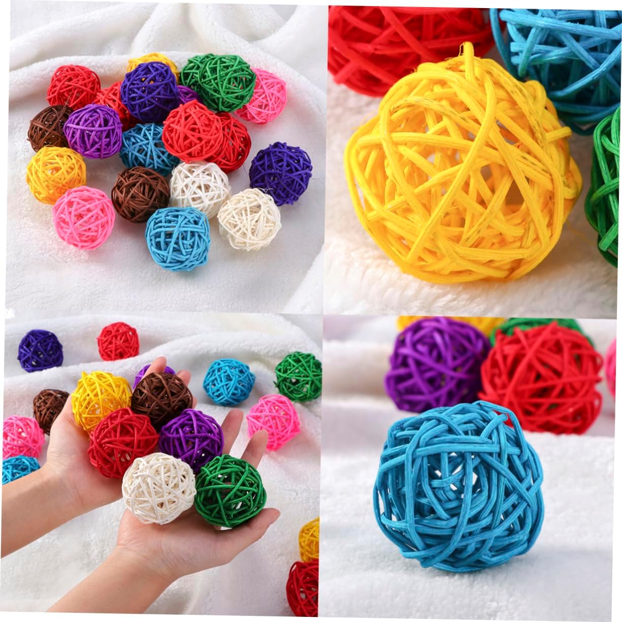 Cabilock 10pcs Assorted Rattan Decorative Balls