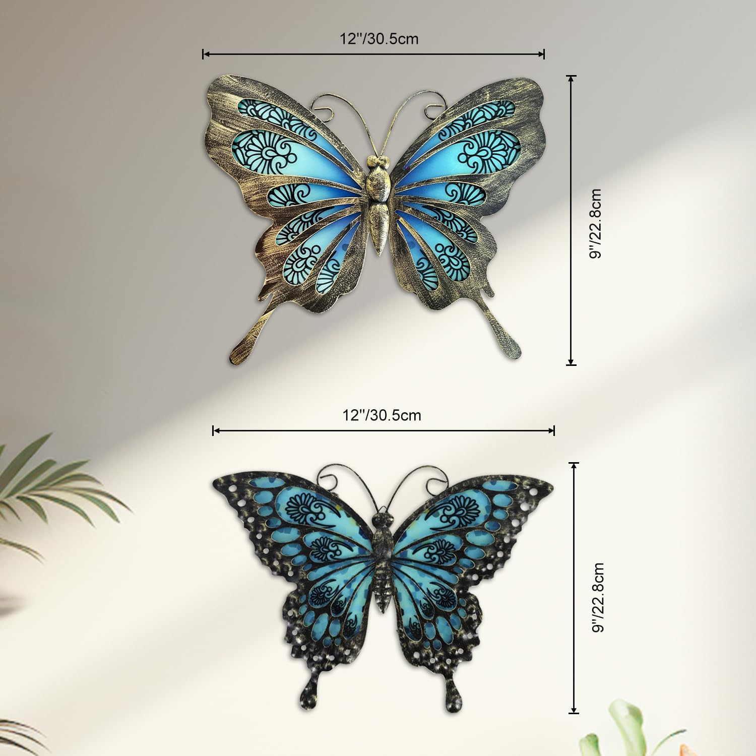 Liffy Metal Butterfly Wall Decor 2Pack