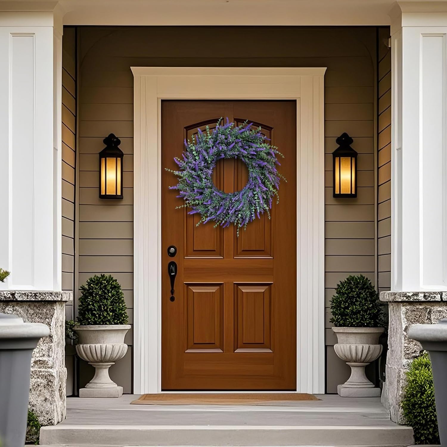 26 Inch Large Eucalyptus Lavender Wreath for Front Door