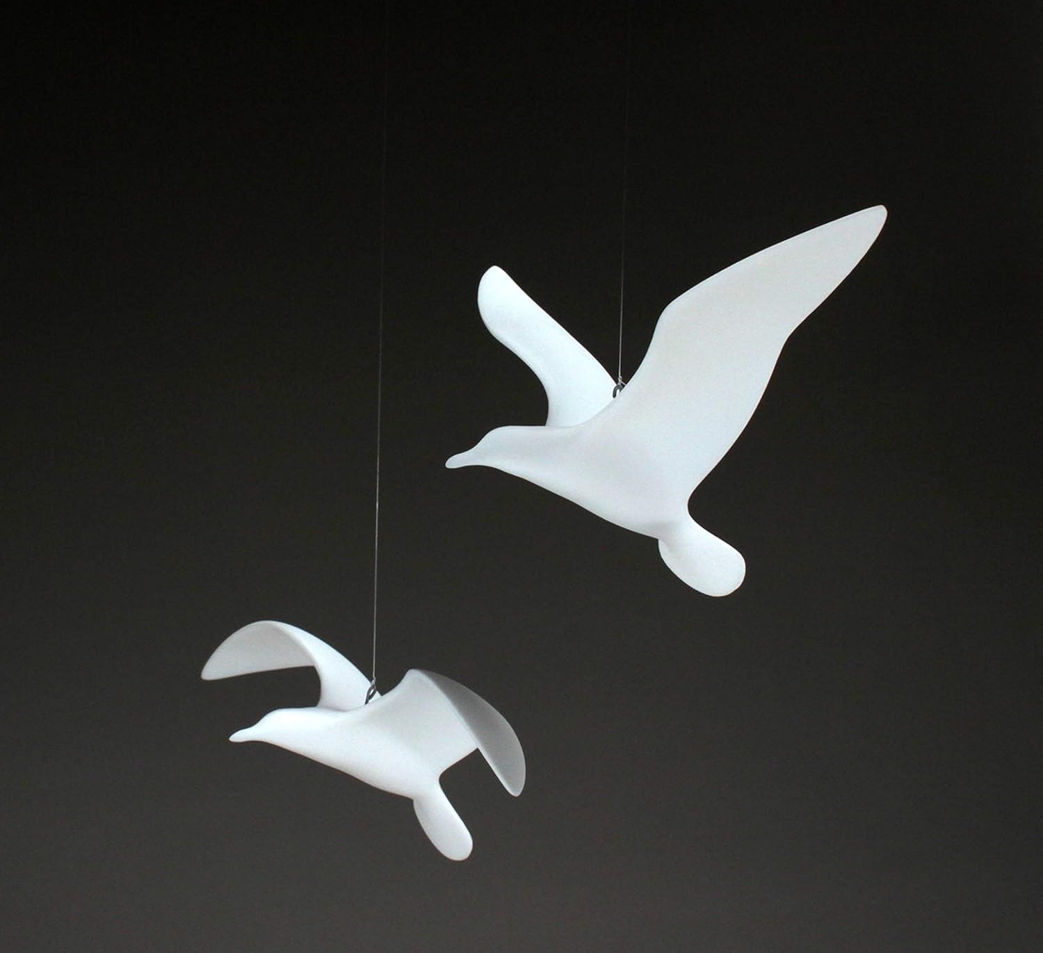 Seagull Duo Mobile Sculpture 9in Wingpan Pellucida Signed