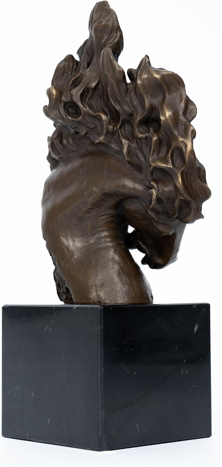 Bronze Horse Head Sculpture with Marble Base
