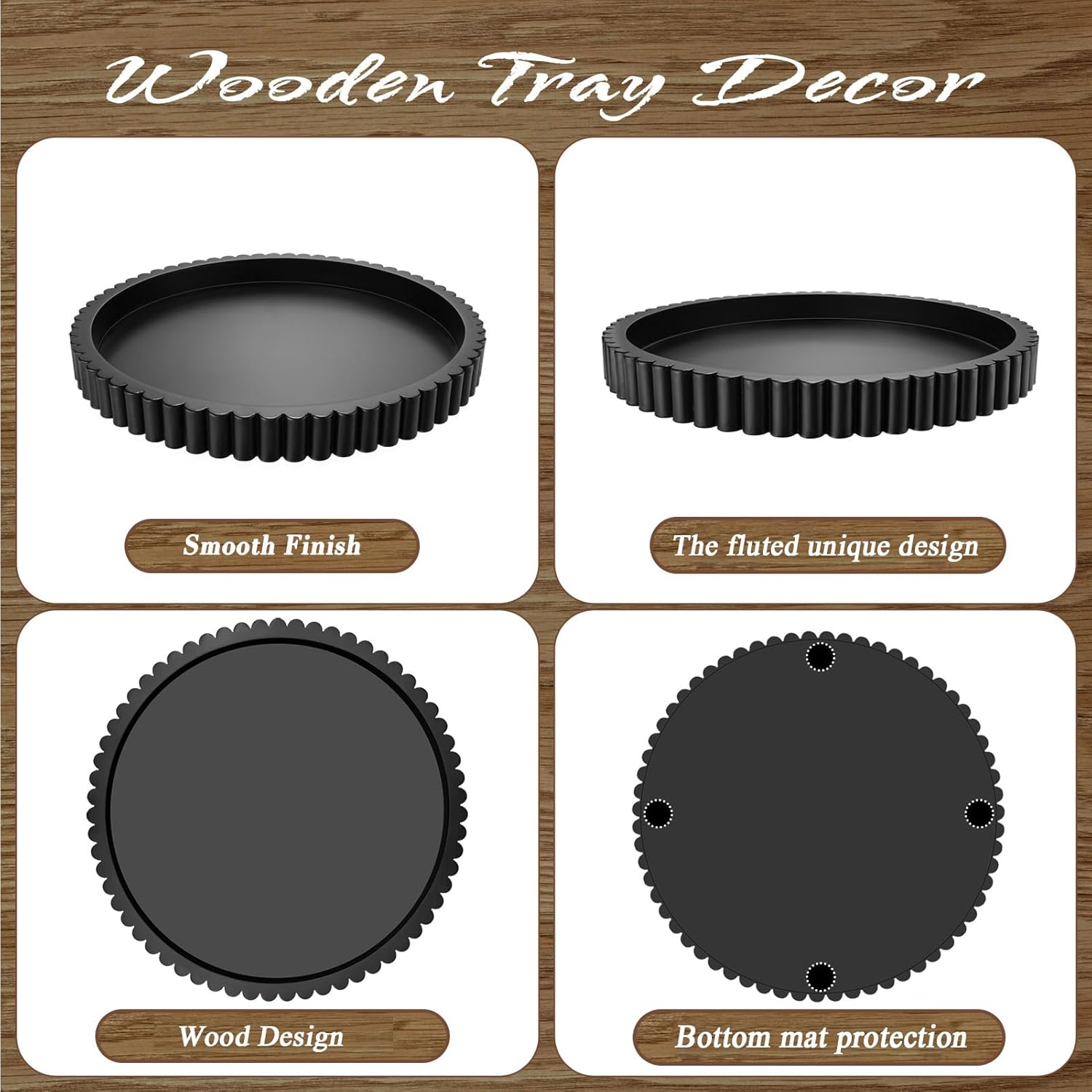 Handmade 12 Inch Decorative Tray for Coffee Table and Home Decor