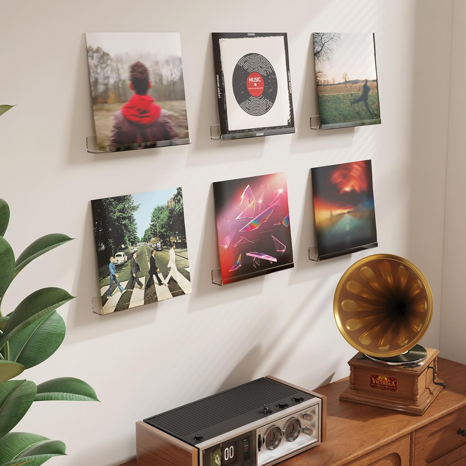 Lifewit Floating Shelves for Vinyl Records 6 Pack