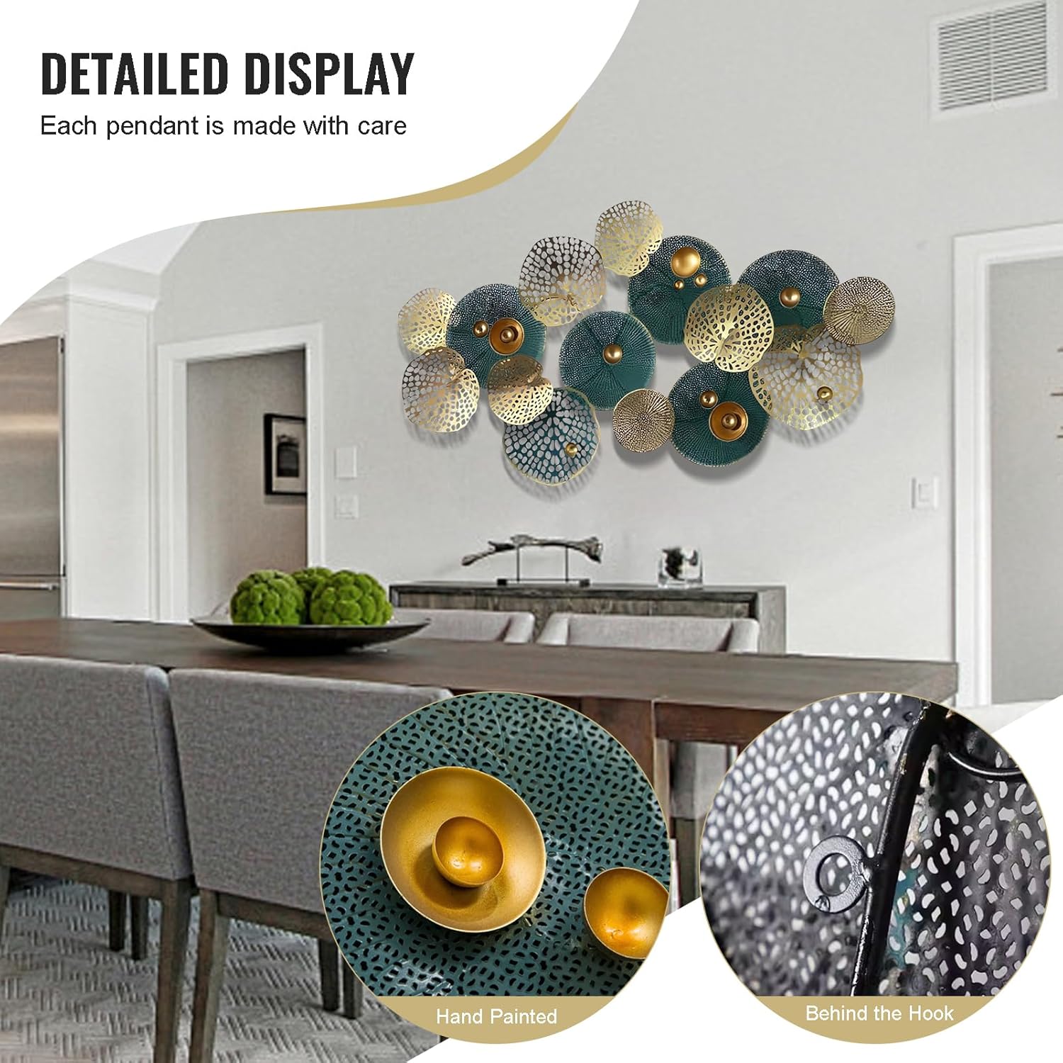 Large Metal Wall Decor 3D Lotus Leaf Sculpture