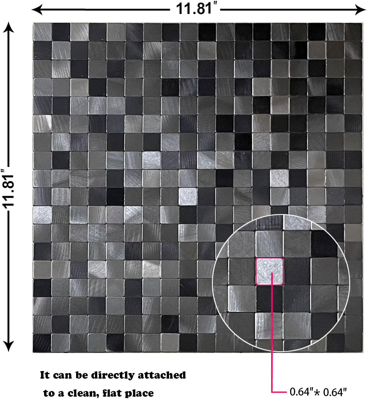 XUANINY 10-Piece Self-Adhesive Metal Backsplash