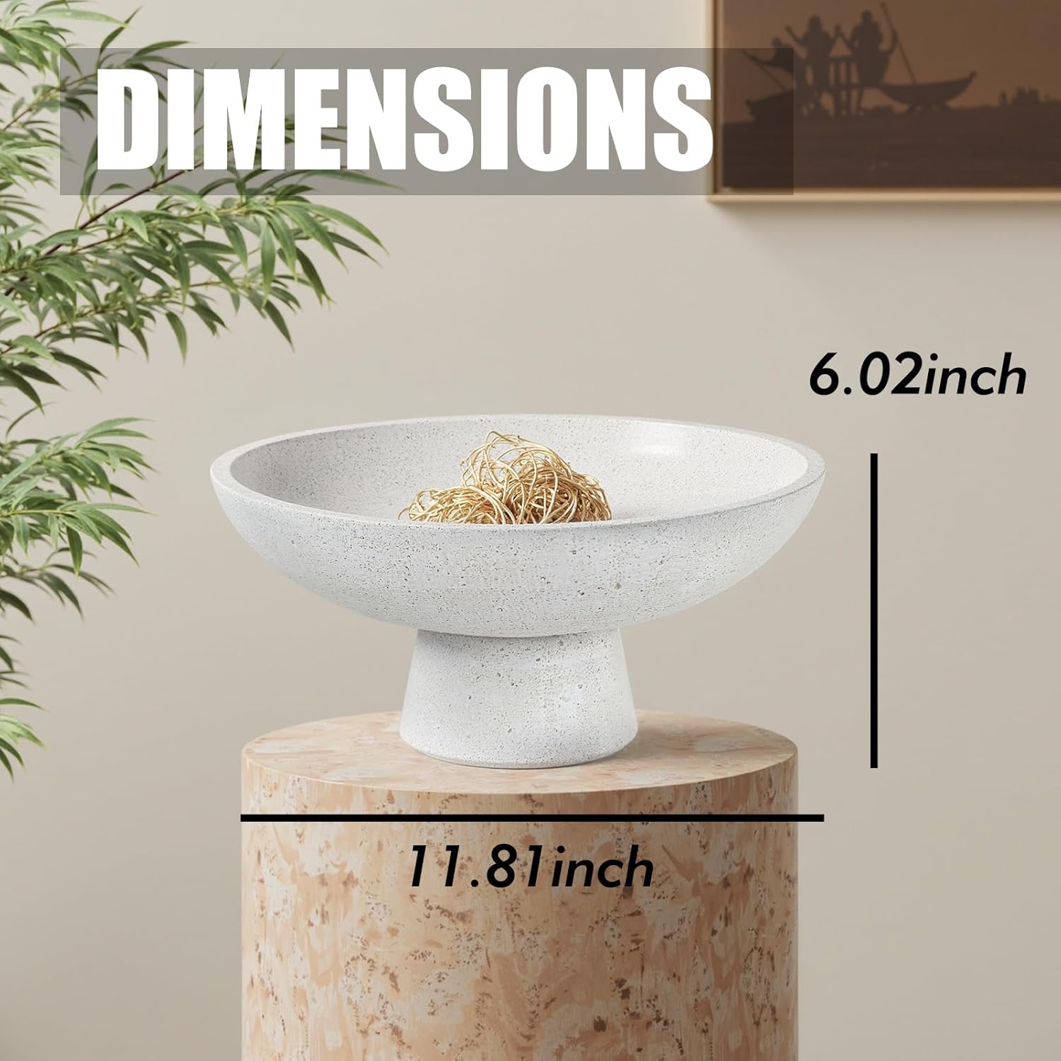 Elegant Off-White Travertine Fruit Bowl 118 Inch