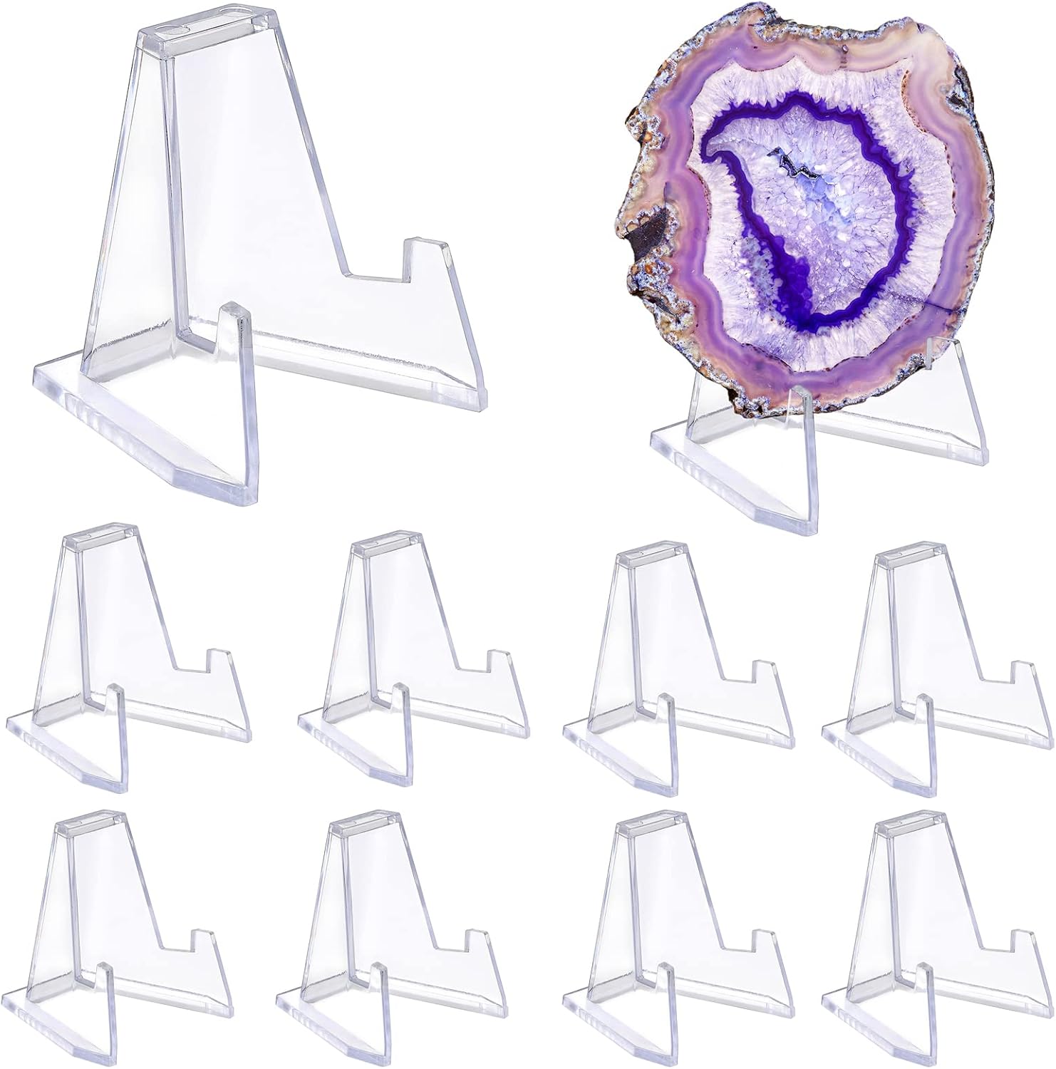 Hipiwe 10 Pack Acrylic Easel Stand for Collectibles Display