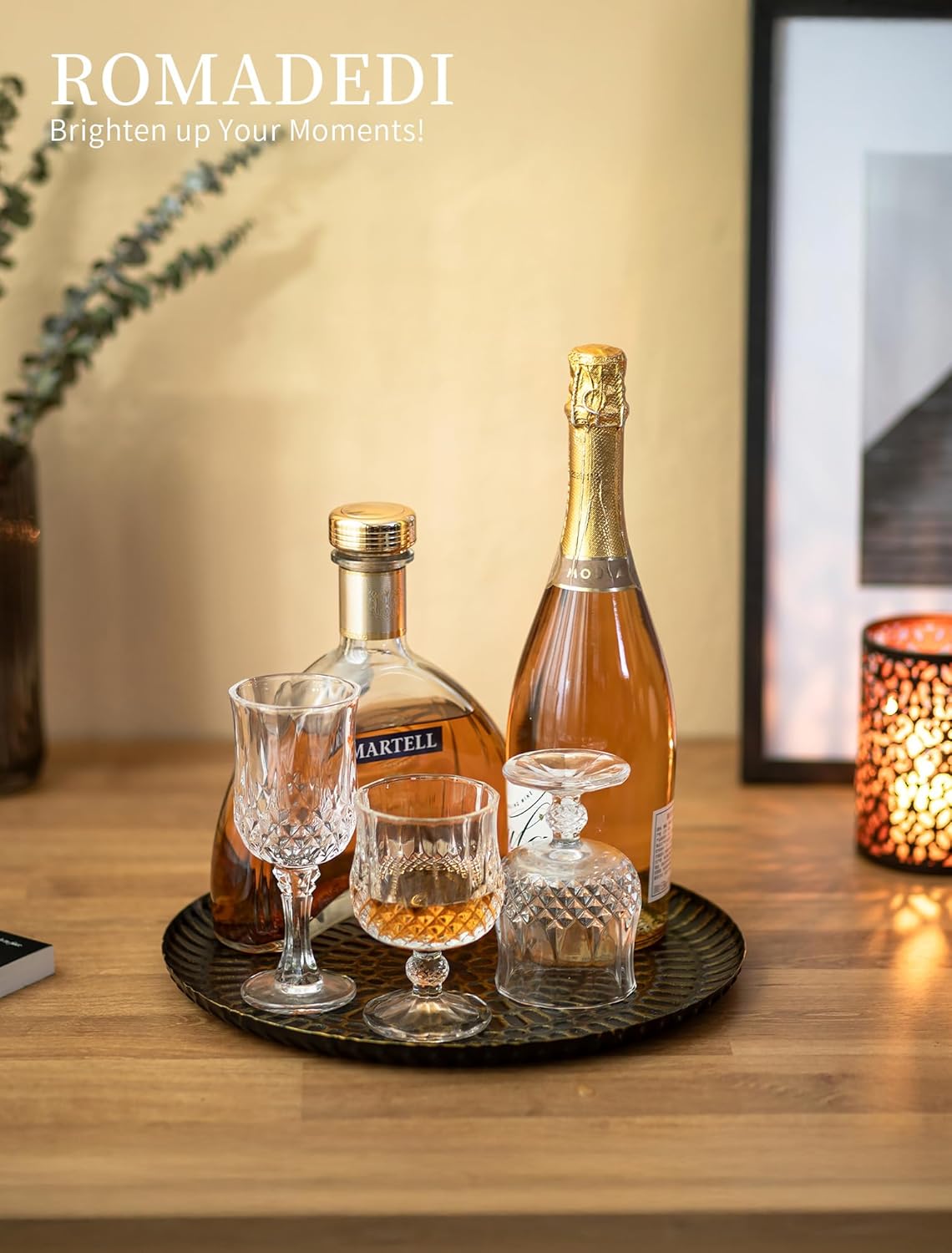 Romadedi Round Candle Tray - 118 Inch Vintage Metal Decor with Distressed Finish