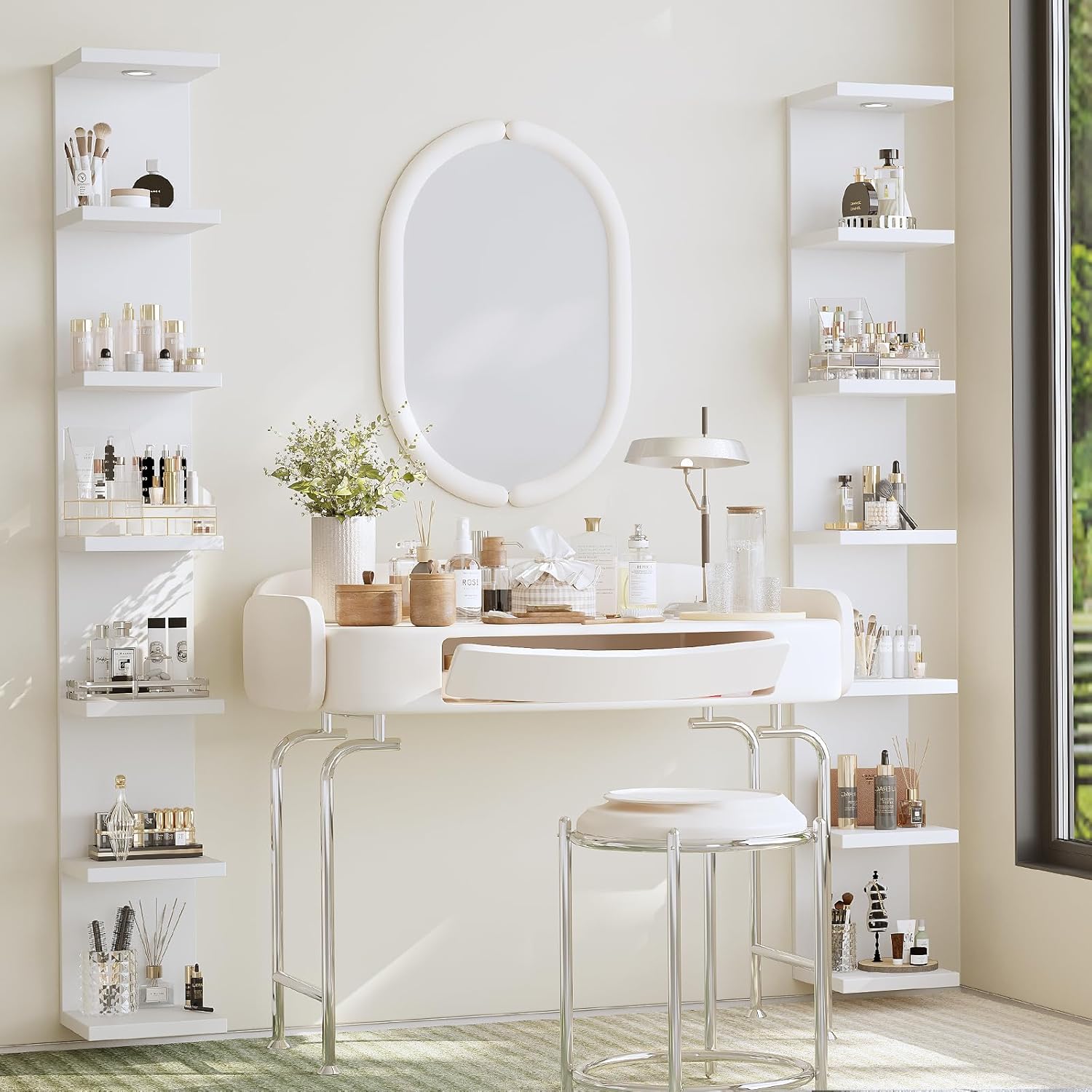 7 Tier Floating Wall Shelf with LED Light