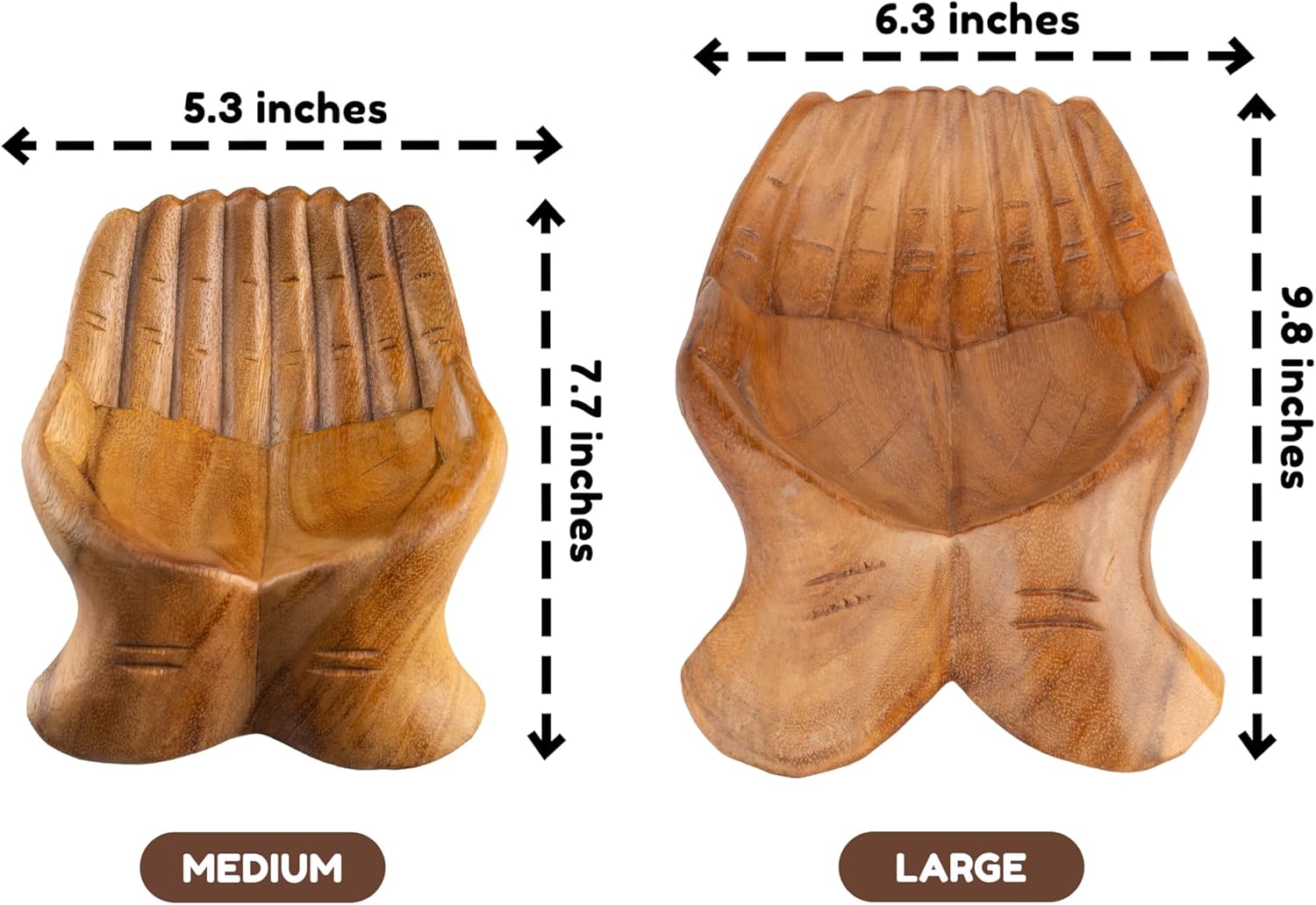 Curawood Carved Hands Crystal Display Bowl
