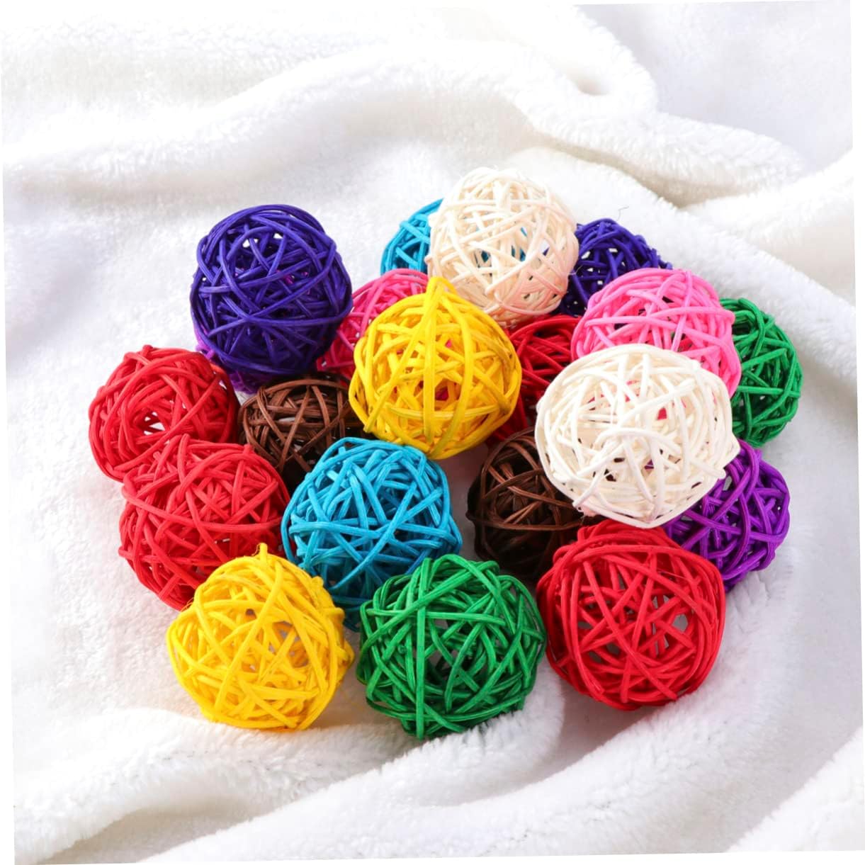 20pcs Wicker Rattan Decorative Balls for Home Party Wedding and Christmas