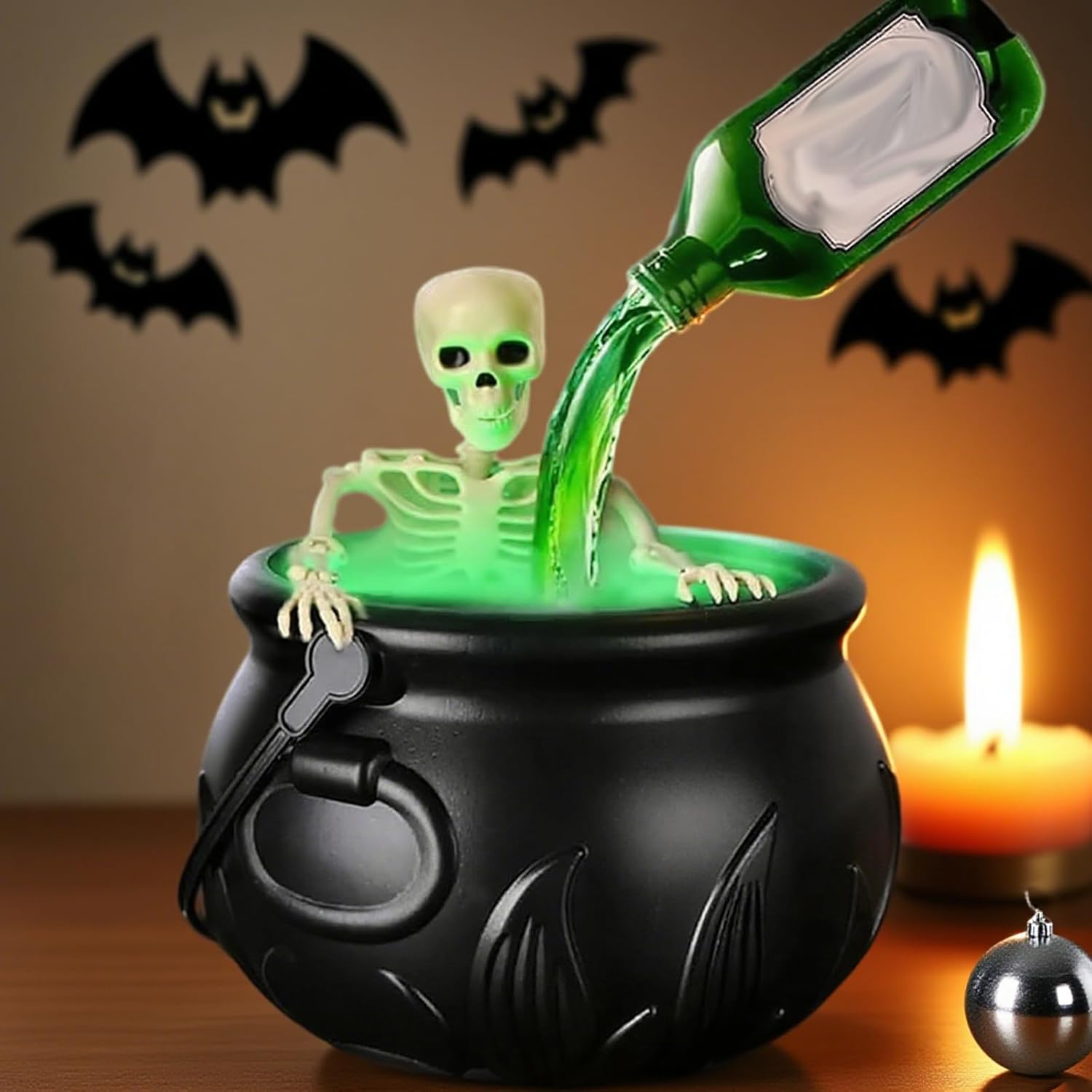 HERLYMO Halloween Decorative Bowls with Floating Bottles and Diffuser