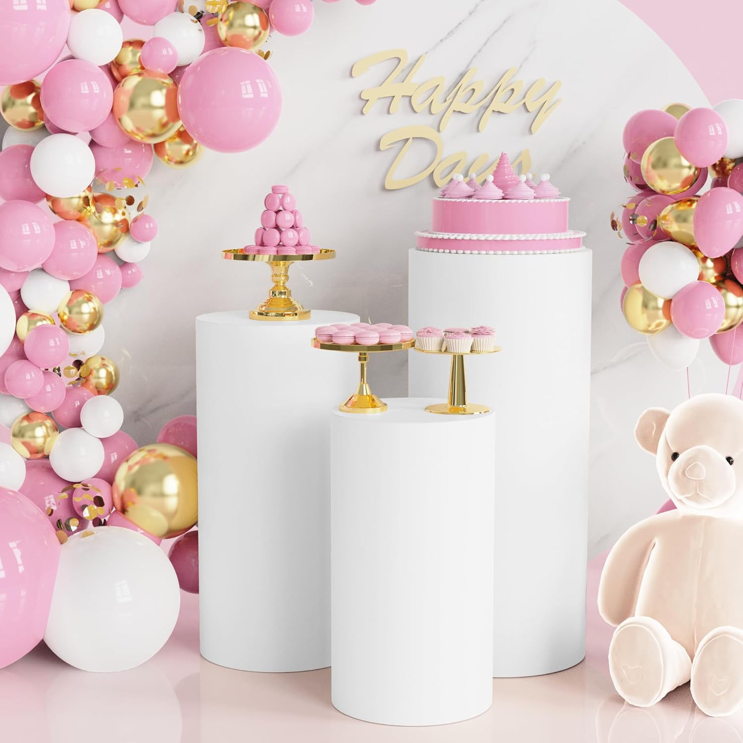 Wokceer Spandex Cylinder Covers 3Pcs for Party Decor