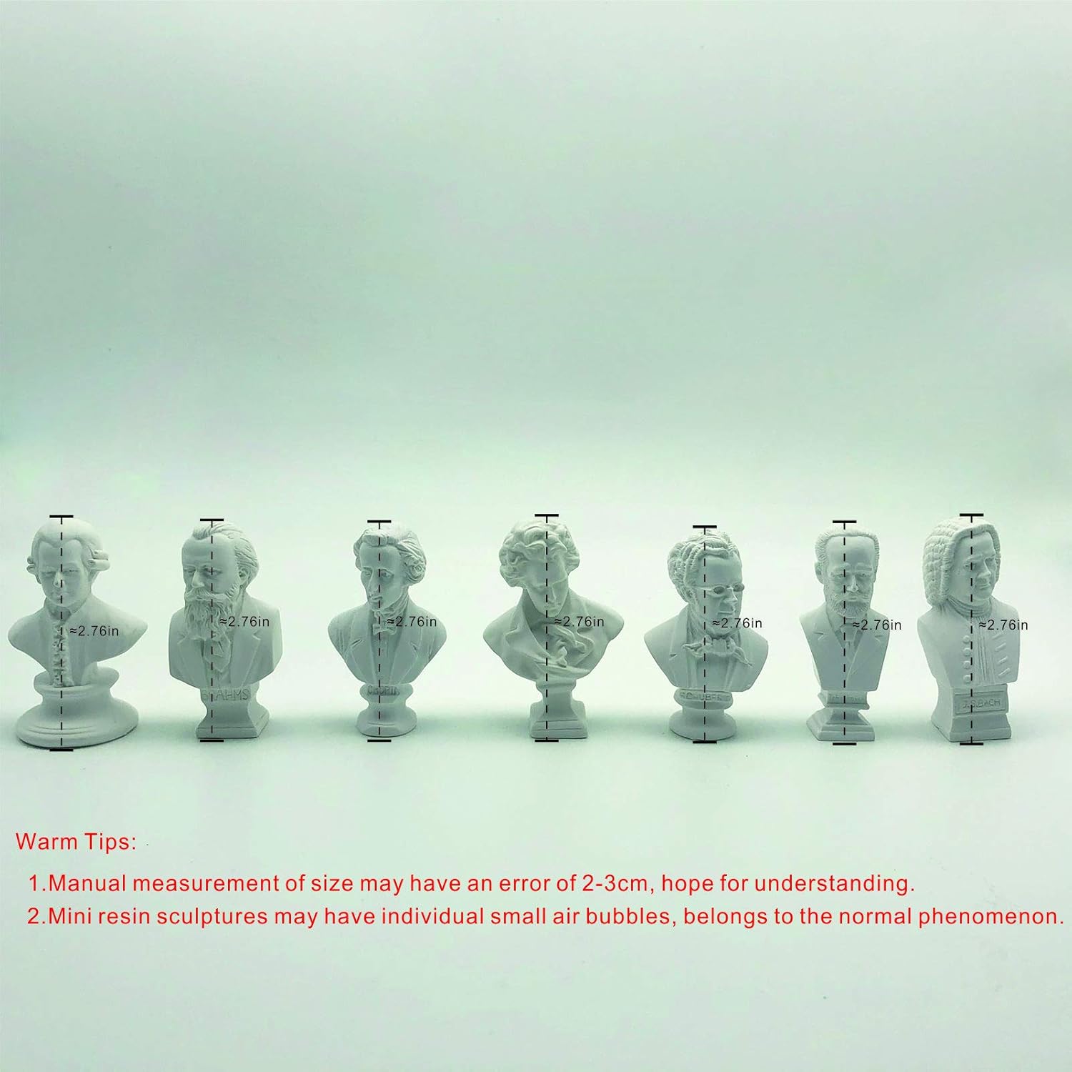 7 Piece Classic Mini Resin Bust Sculpture Set