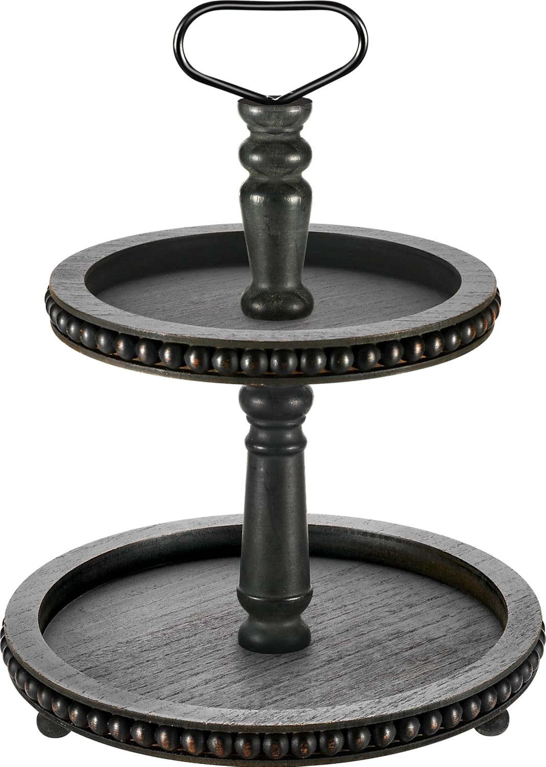 Handmade Two Tiered Decorative Tray Stand
