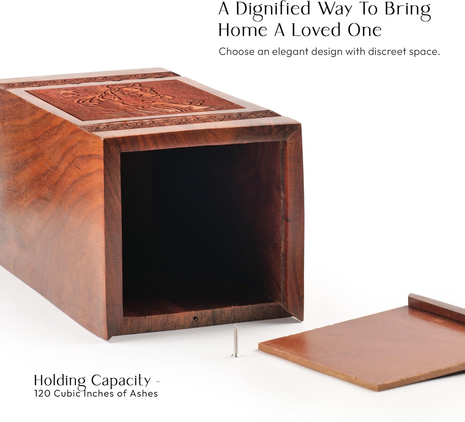 Wooden Urn Horse - Keepsake Burial Urn for Ashes