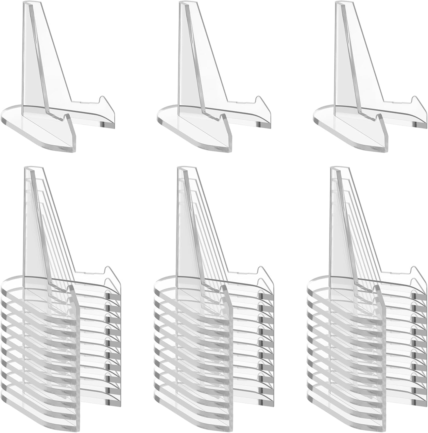 NIUBIER 30 Pack Clear Card Display Stand for Sports Cards and Collectibles