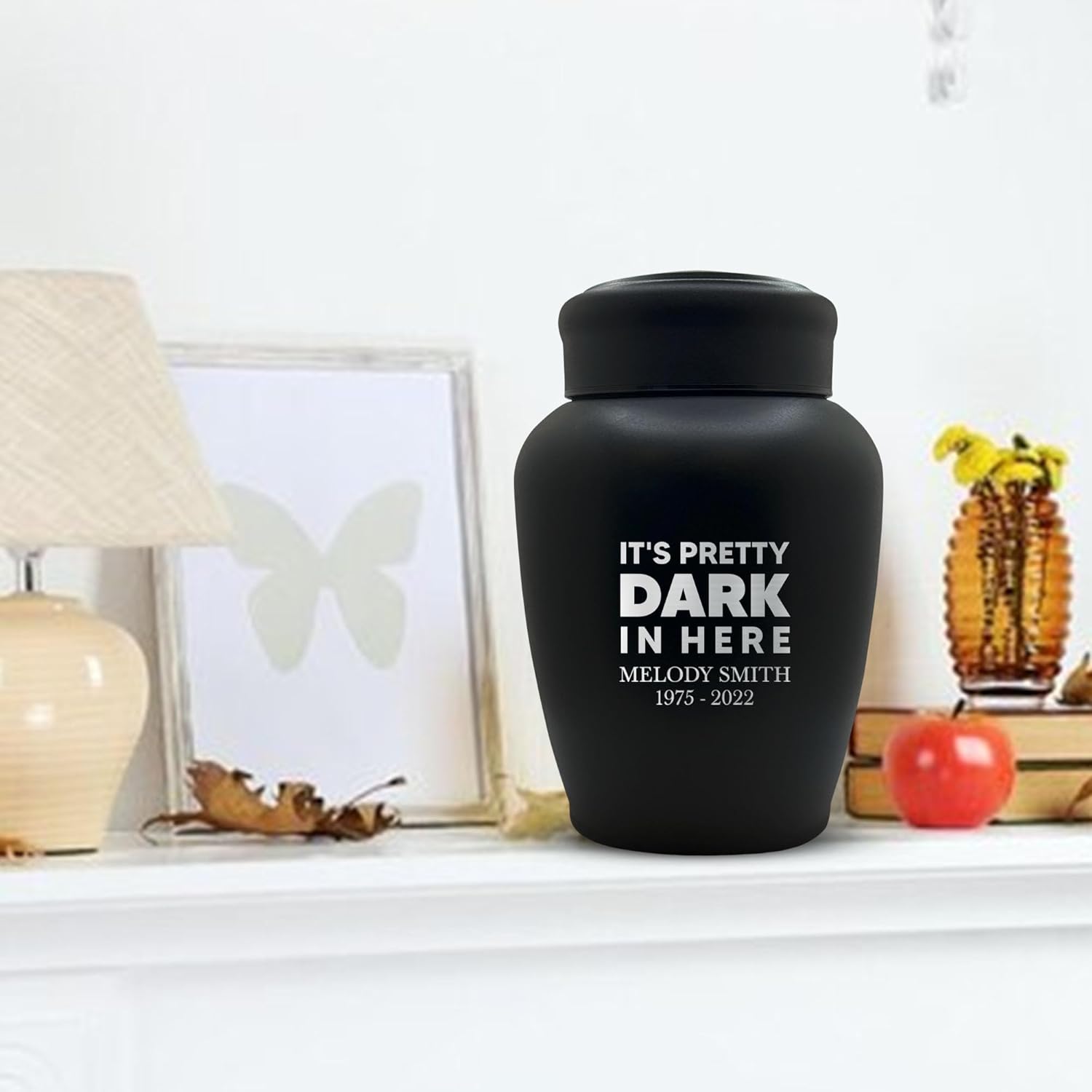 Personalized Cremation Urn with Funny Fishing Design and Name