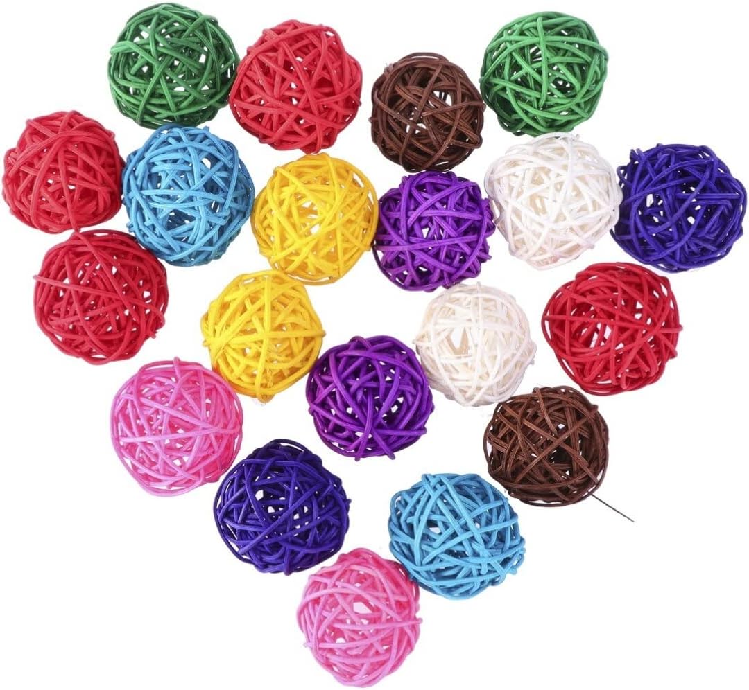 20pcs Wicker Rattan Decorative Balls for Home Decor and Events