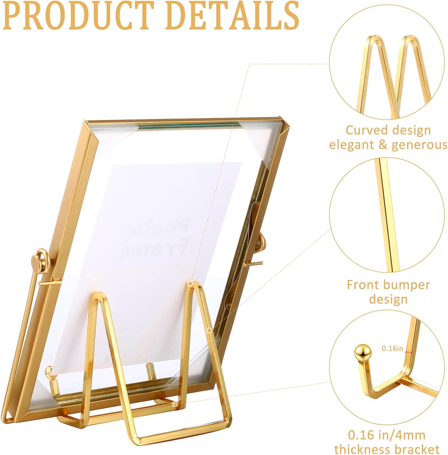 Kenning 12-Piece Gold Plate Holder Easel Display Stand