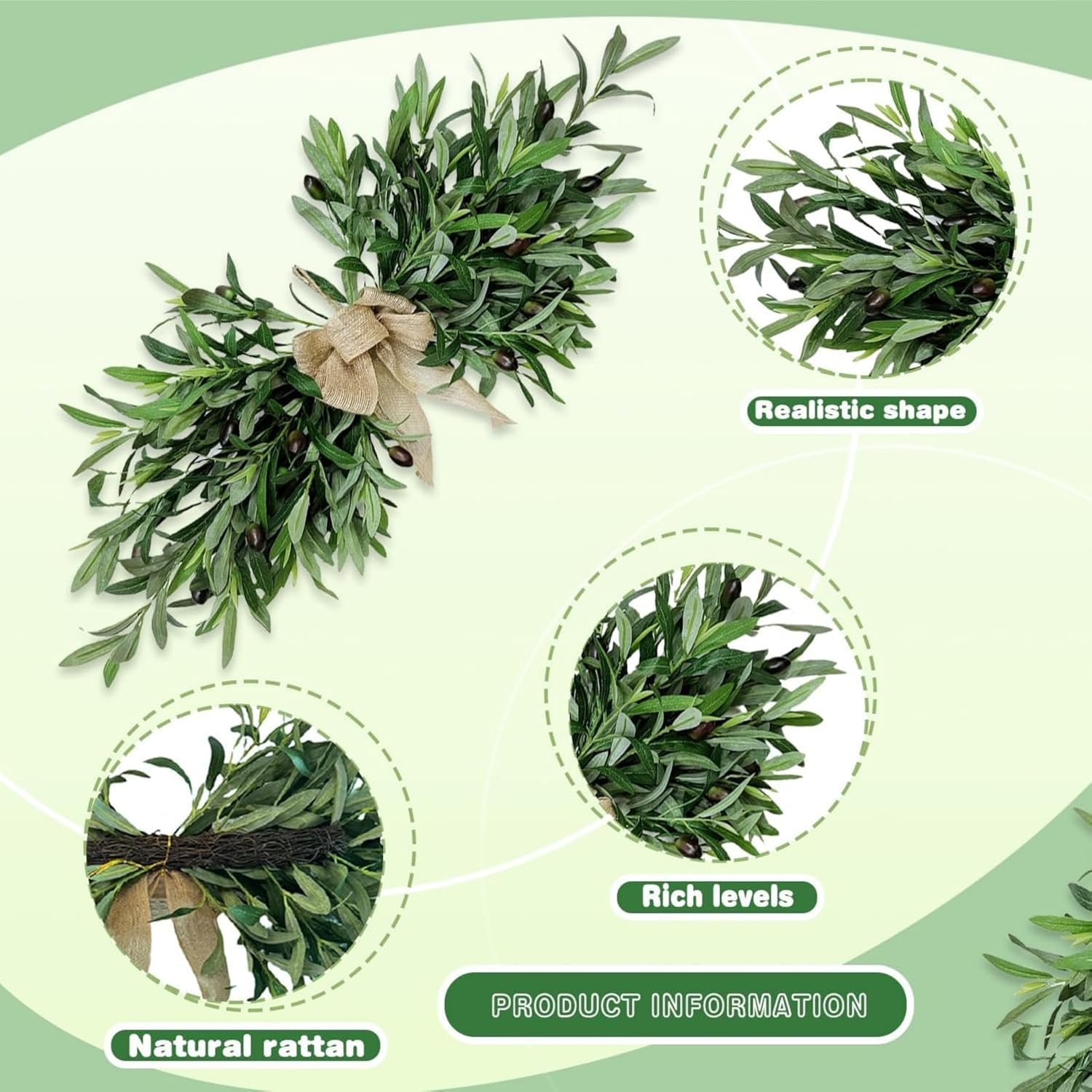 Olive Wreath 24 Inch Artificial Flower Swag