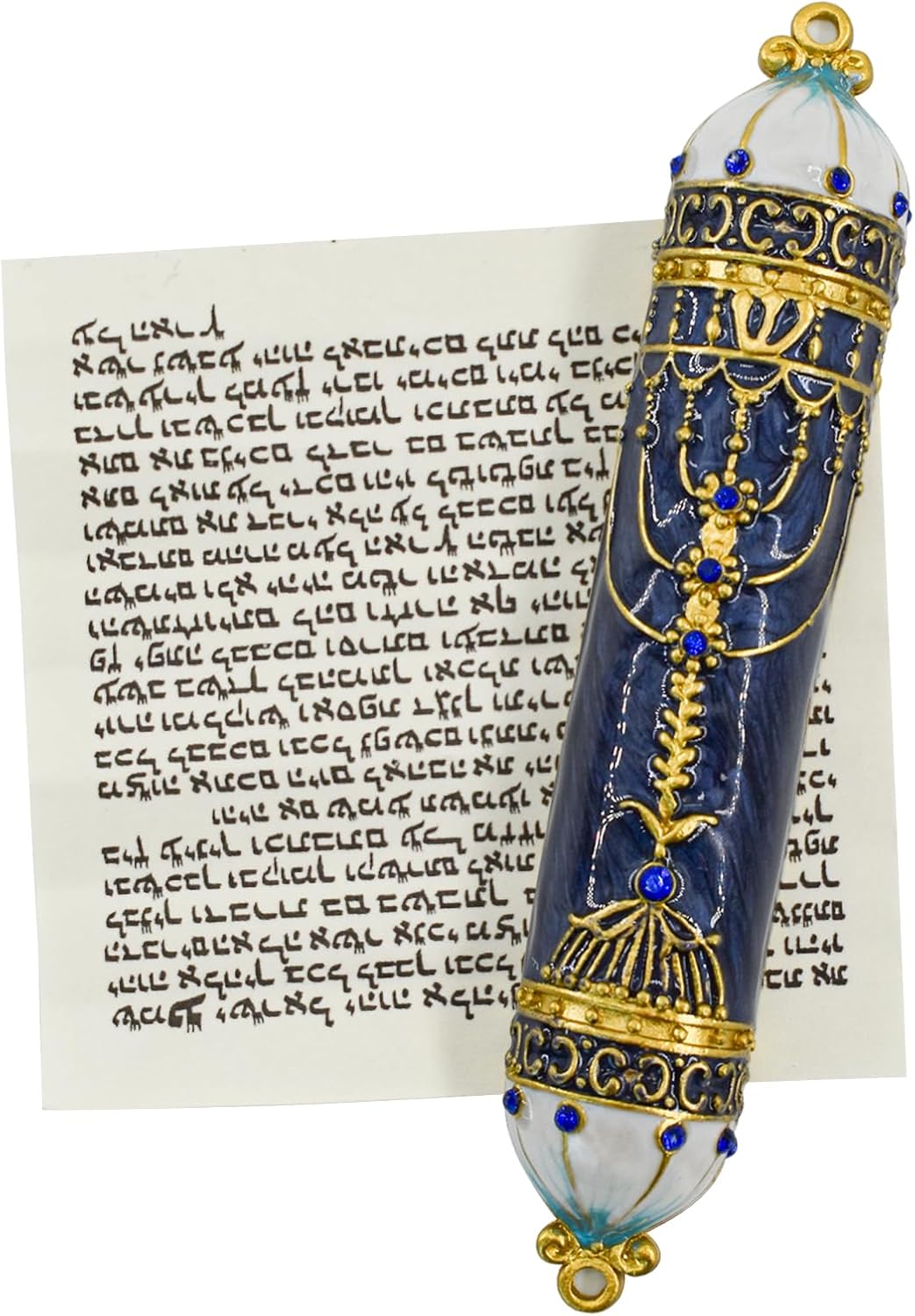 MrMrKura Blue Mezuzah with Scroll for Door Frame