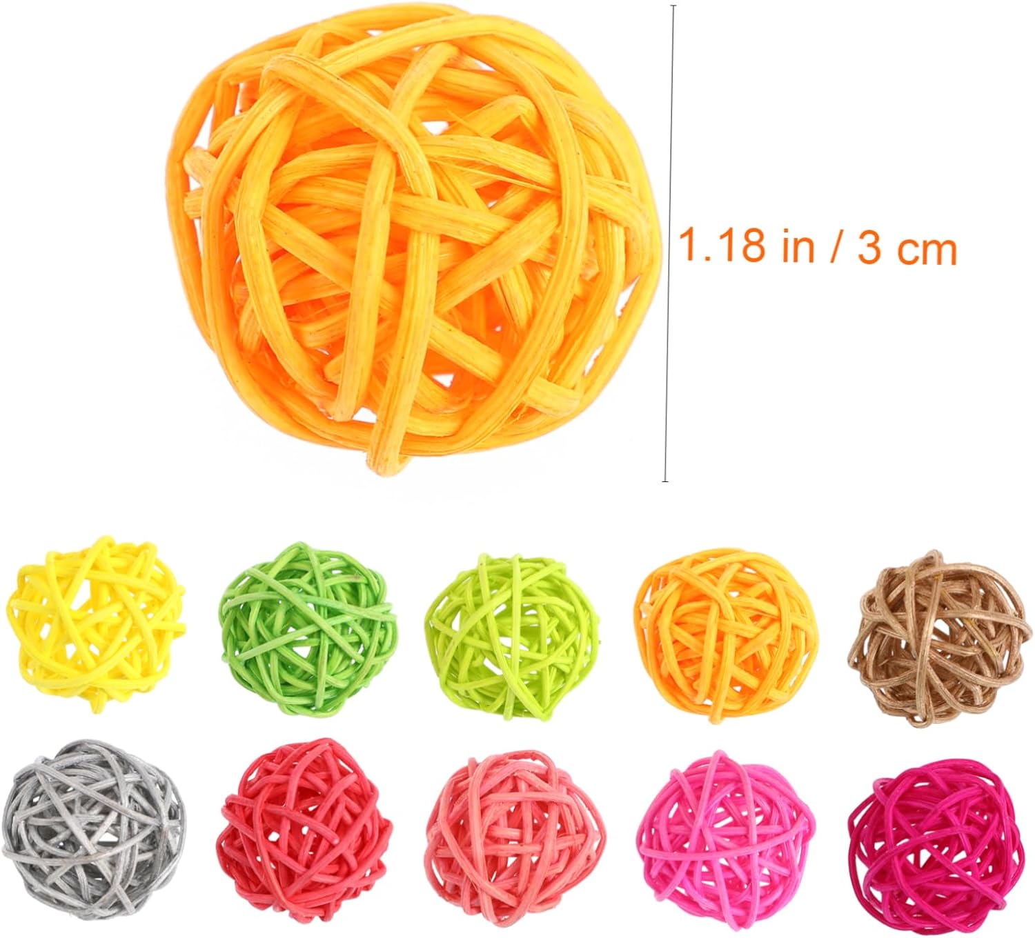 100pcs Colorful Rattan Decorative Balls