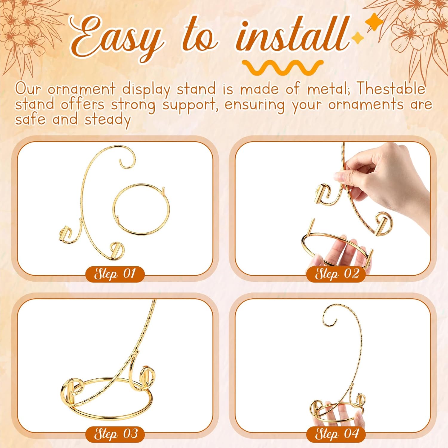 MorningRo 75 Inch Gold Ornament Display Stand