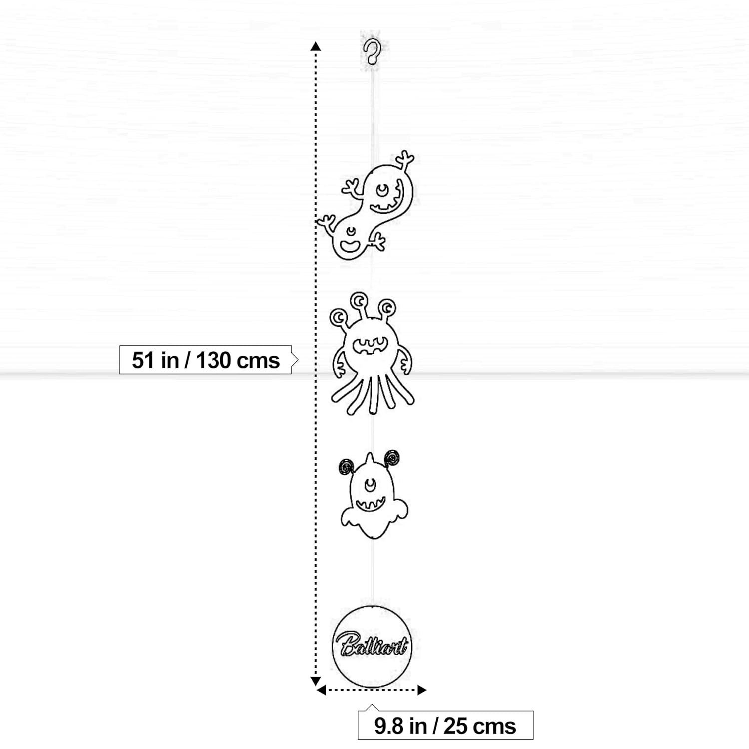 Adorable Monster Hanging Mobile for Kids Room Decor