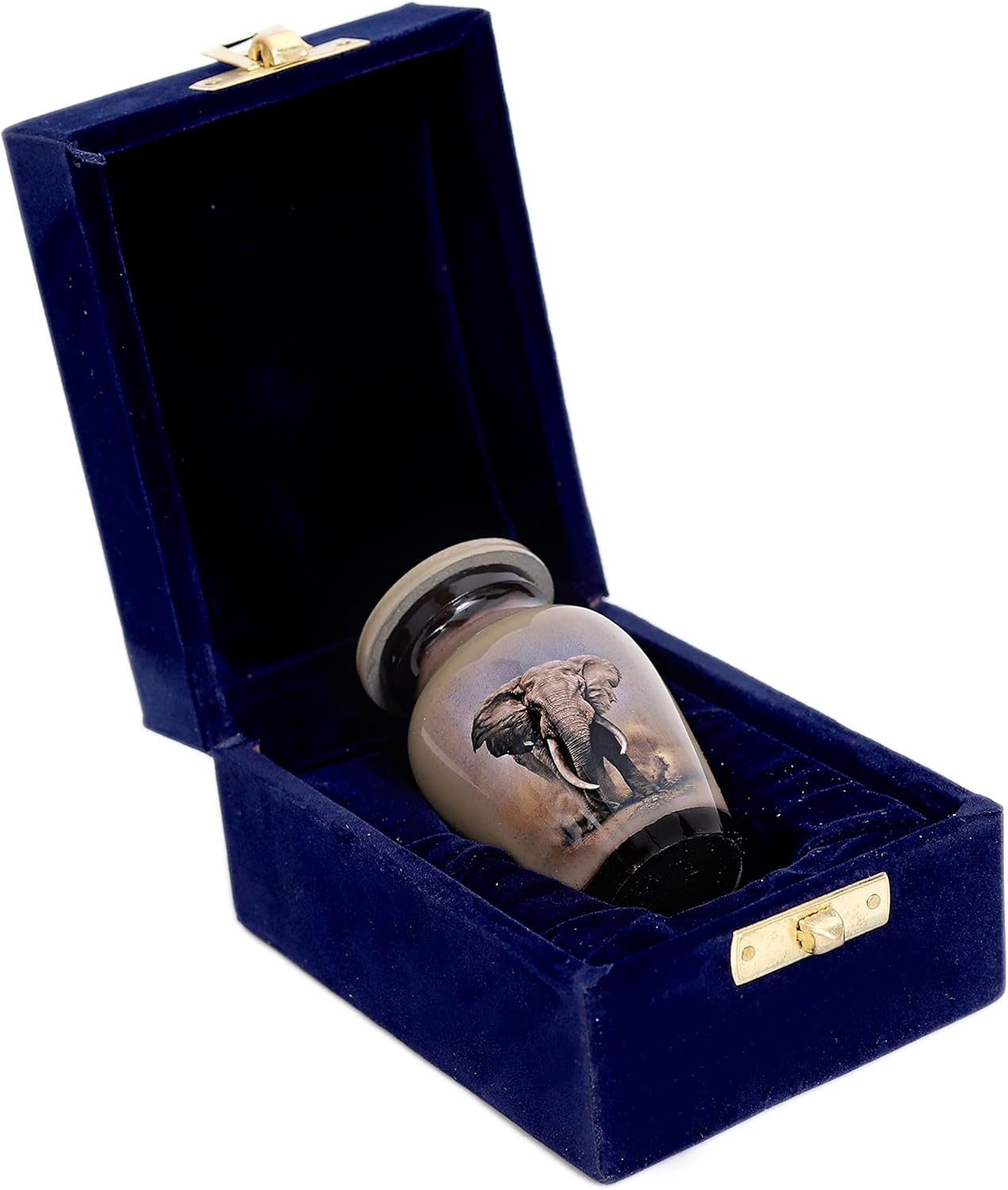 Hlc Lovely Elephant Small Keepsake Urn - Mini Memorial Urn for Human Ashes with Velvet Box Bag 3 In
