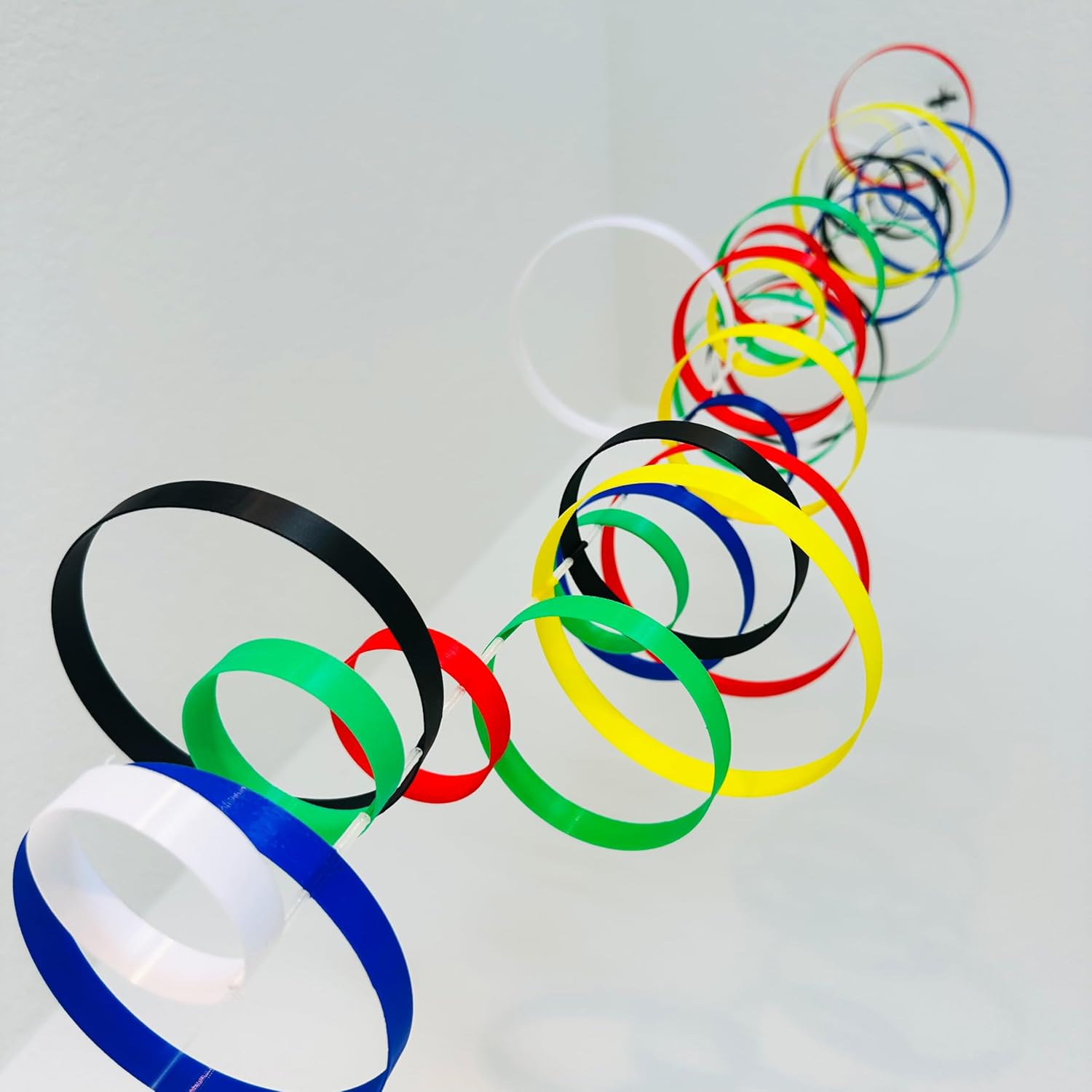 Colorful Whirlwind Hanging Mobile with 36 Vibrant Rings