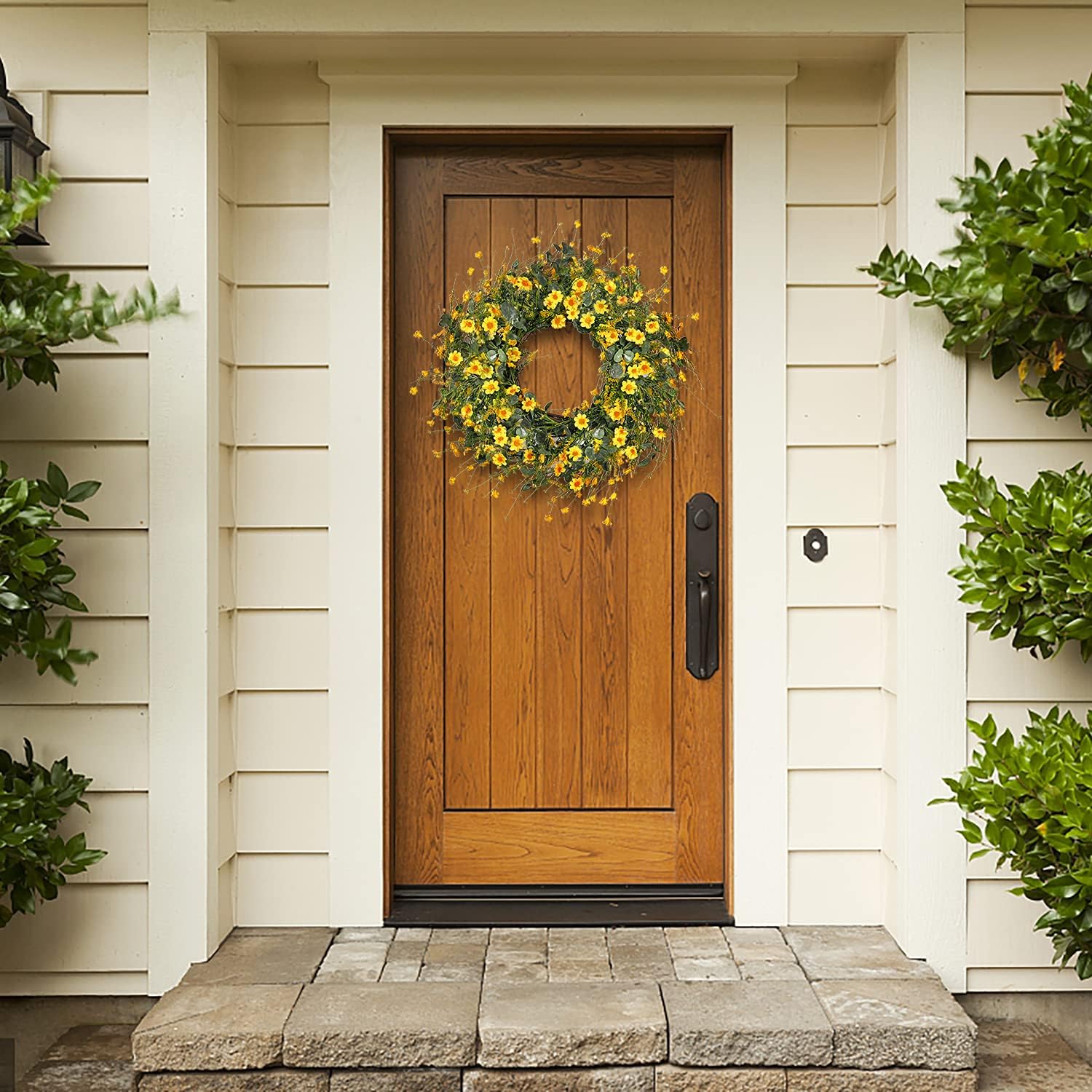 Sggvecsy 24 Inch Yellow Daisy Wreath Decor