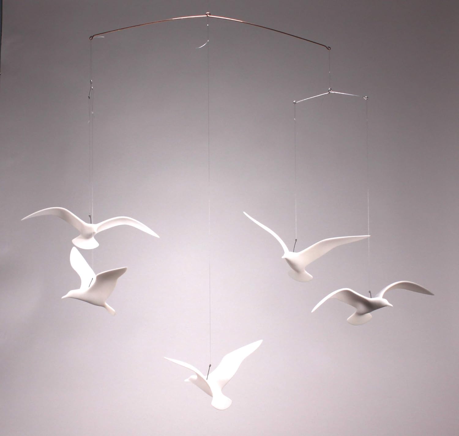 5 Seagull Mobiles by John Perry Studio 9 Inch Wingspan Each