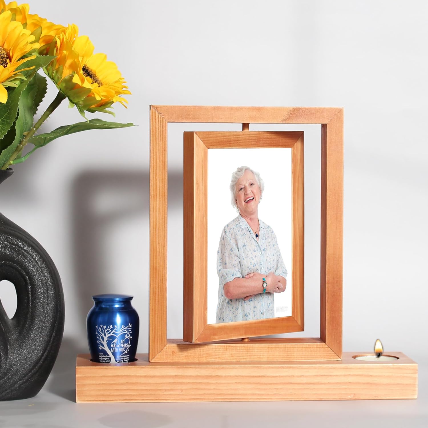 Picture Frame Mini Urn Ashes Memorial with Photo Display Keepsake Urn for Loss of Loved One