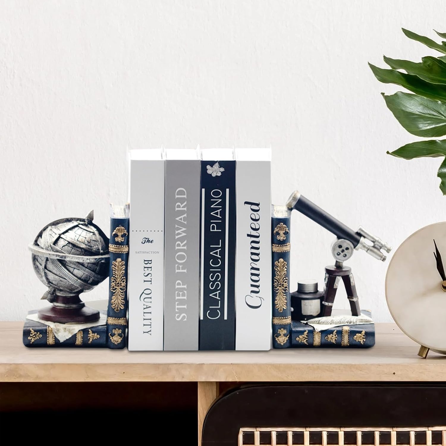 Vintage Armillary Sphere Bookends for Heavy Books