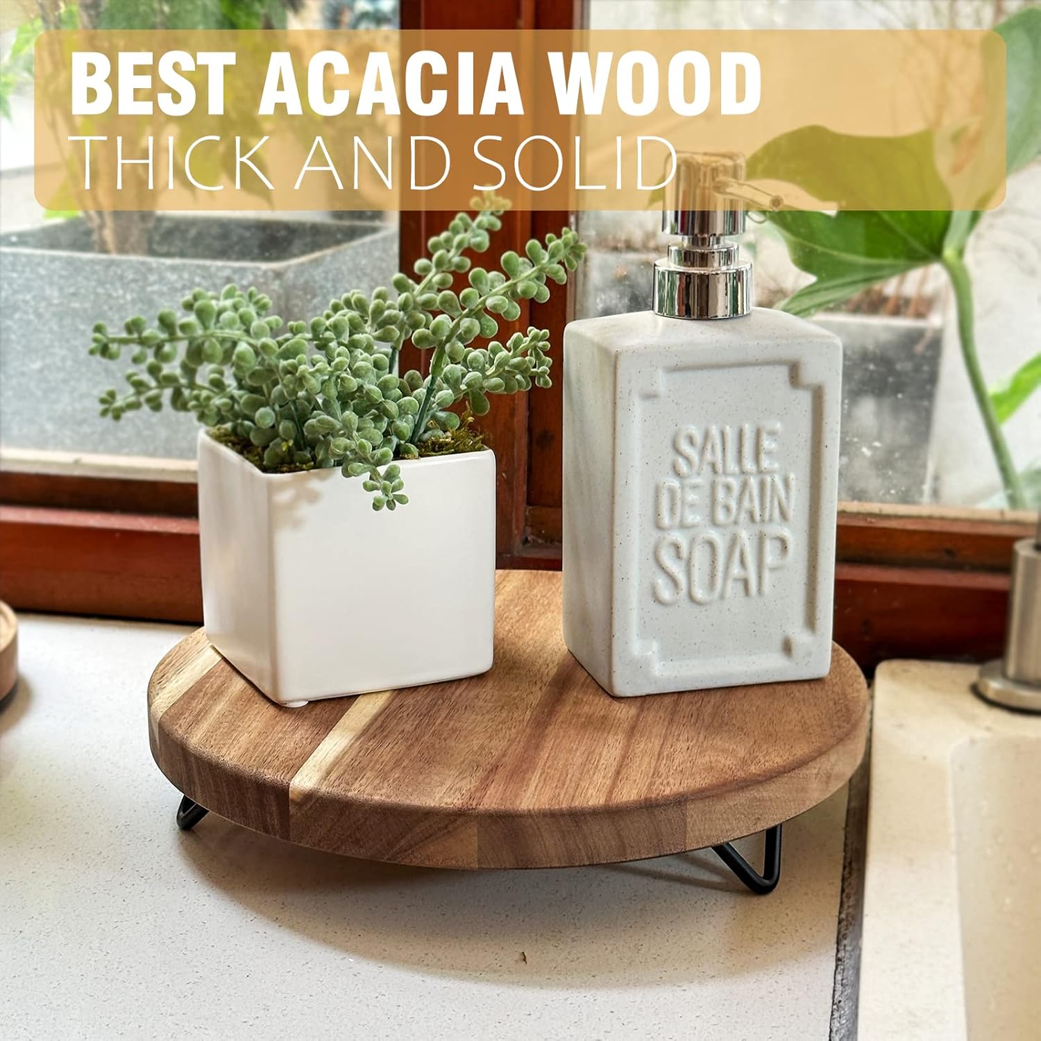 Wood Riser for Display 10-Inch Farmhouse Decor Tray