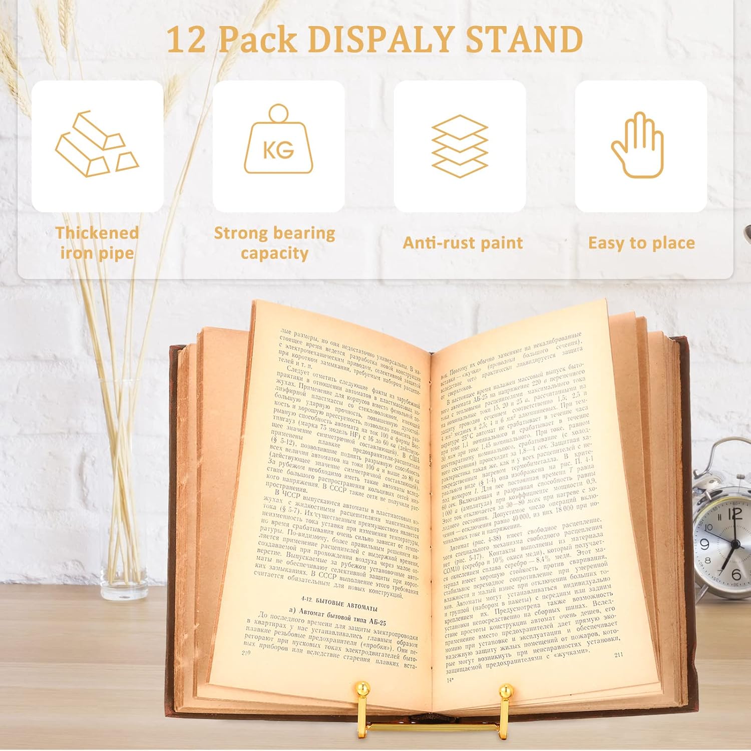 Kenning 12-Piece Gold Plate Holder Easel Display Stand