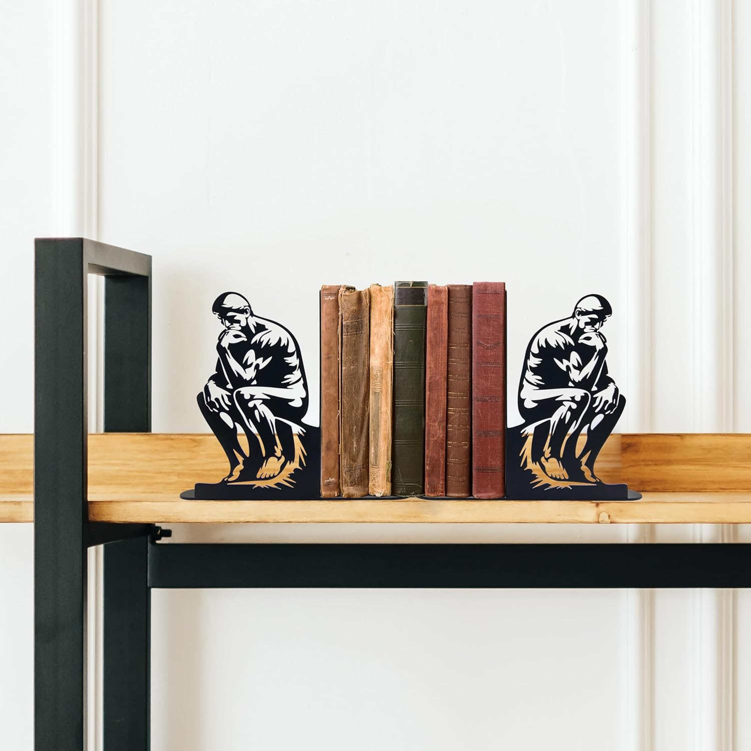 The Thinker Metal Bookends Sculptural Set