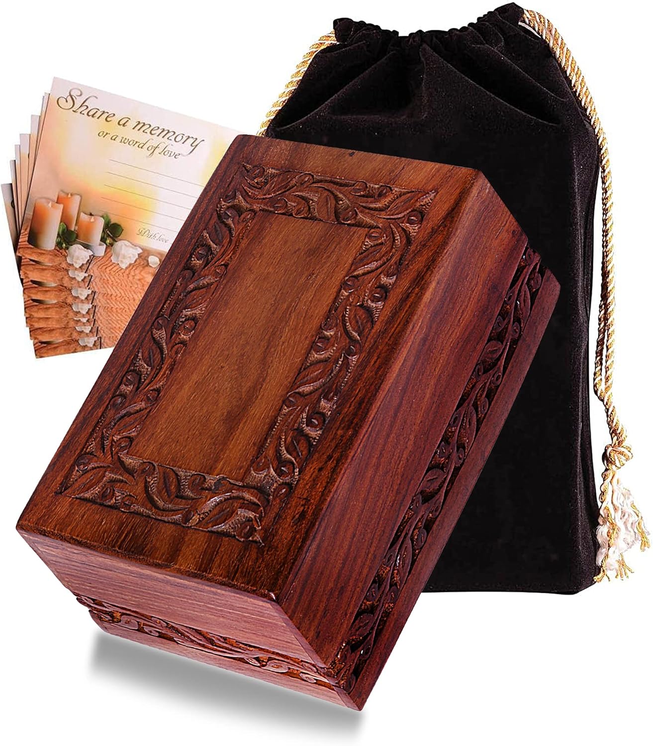 EARTHLY HOME Handmade Wooden Urn Box - Medium Size