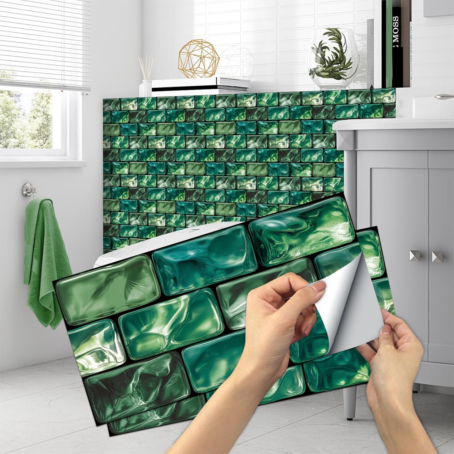 TUOKING 24-Pack Waterproof PVC Wall Stickers for Kitchen and Bathroom