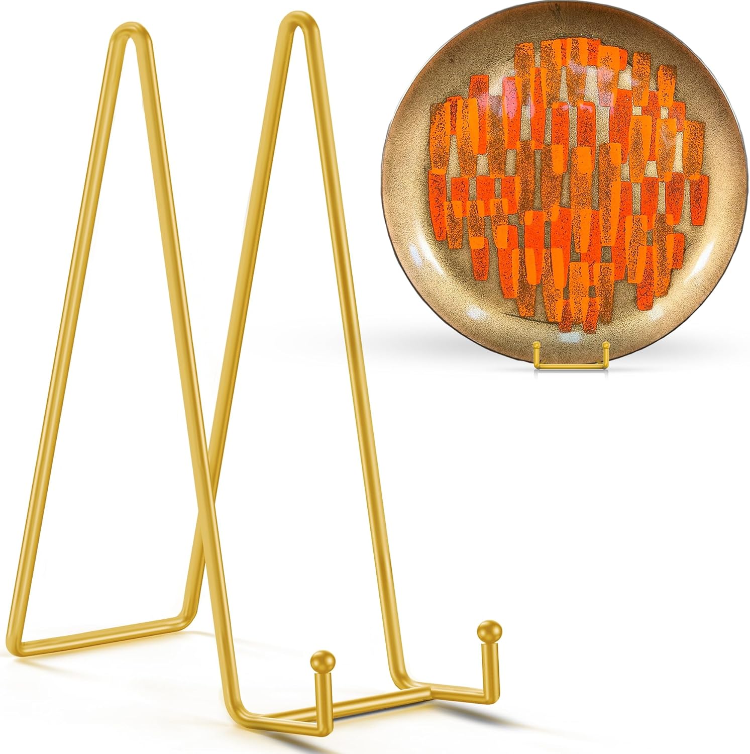 TR-LIFE 16 Inch Gold Metal Plate Stand 2 Pack