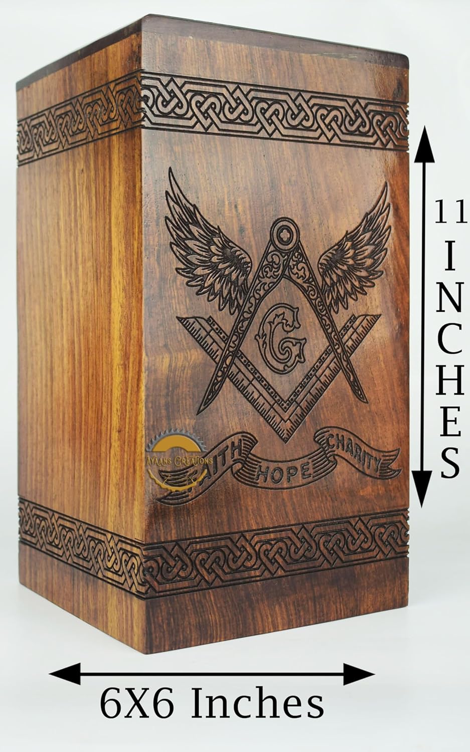 AYAANS Wooden Urn for Human Ashes Decorative Box