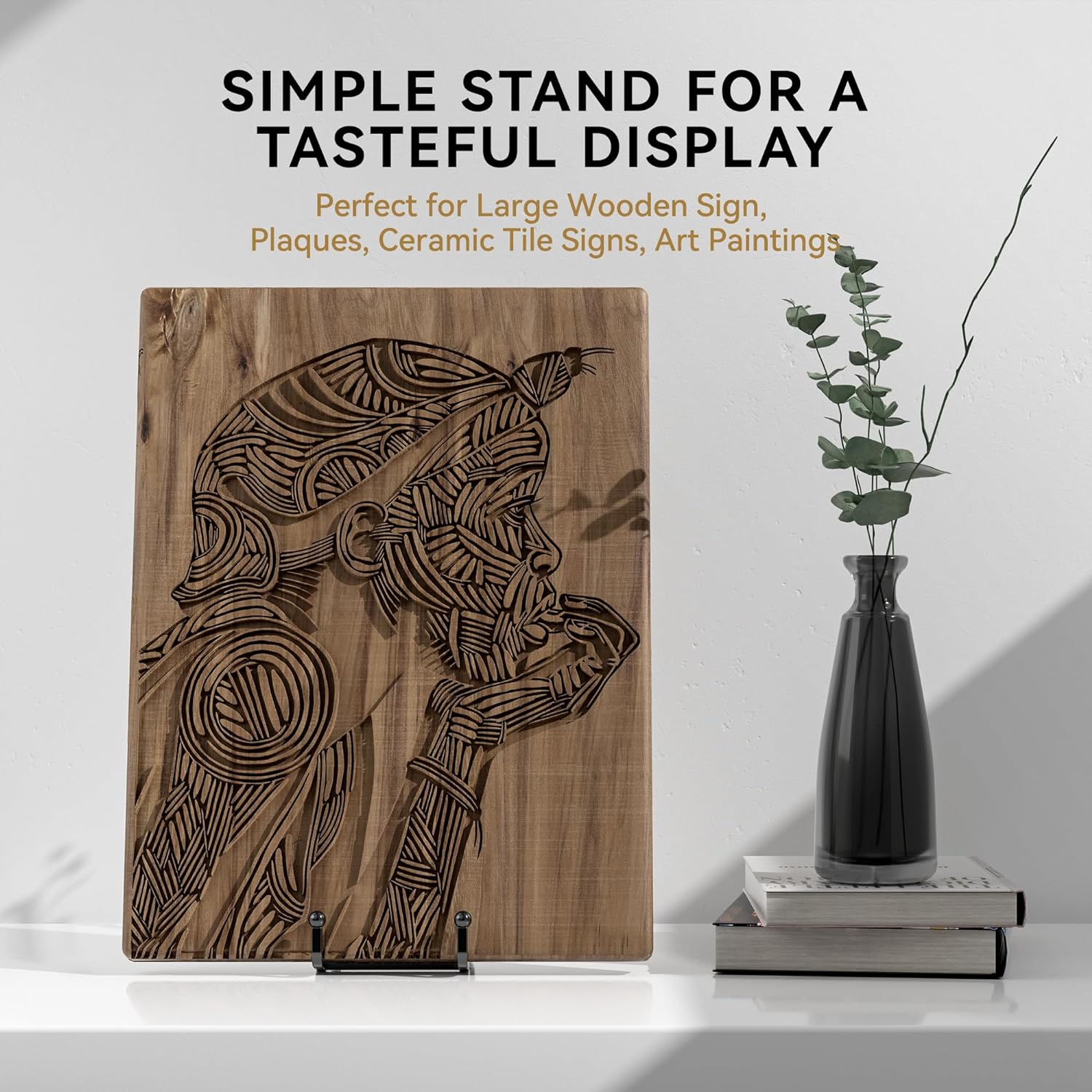 4 Pack 10 Inch Plate Stands for Display - Metal Square Wire Holder for Plates Frames Books and Platters