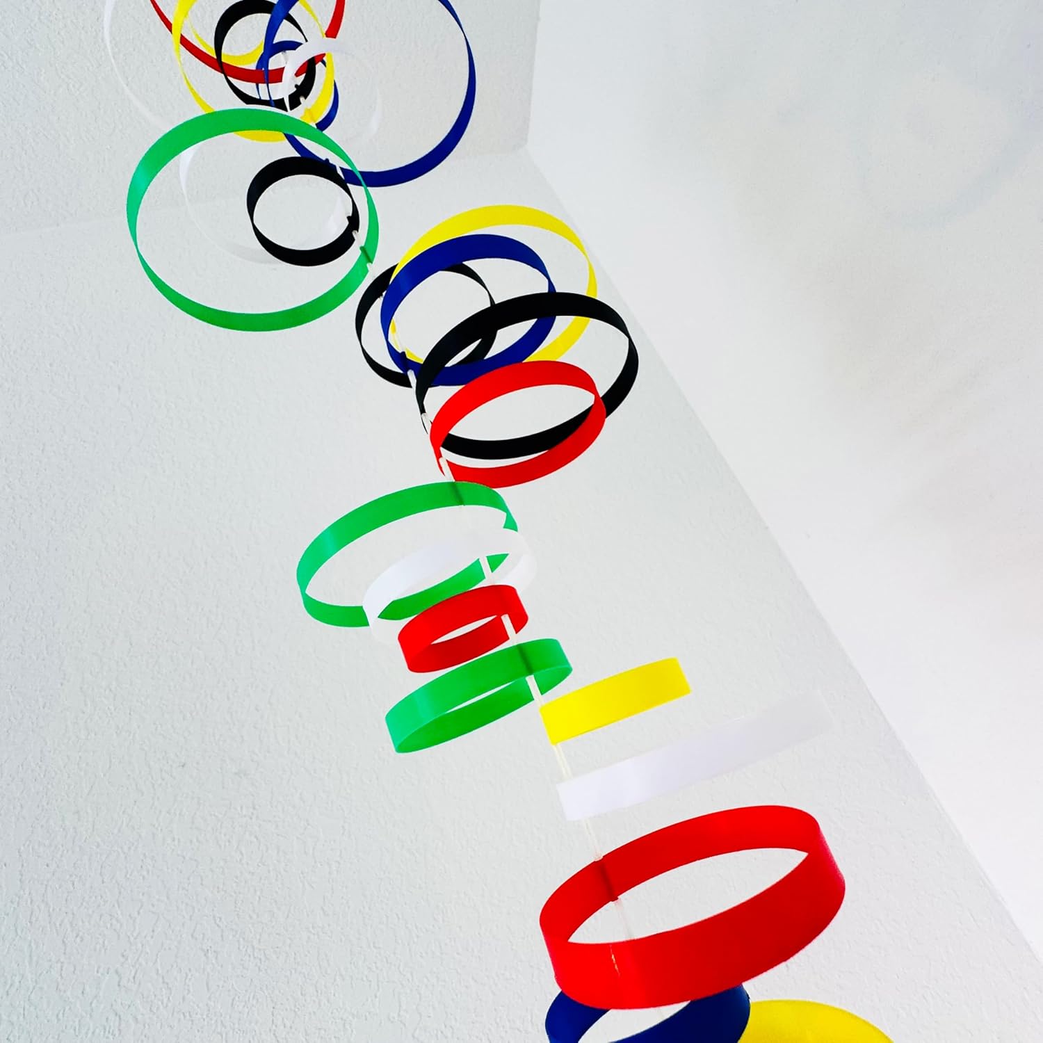 Colorful Whirlwind Hanging Mobile with 36 Vibrant Rings