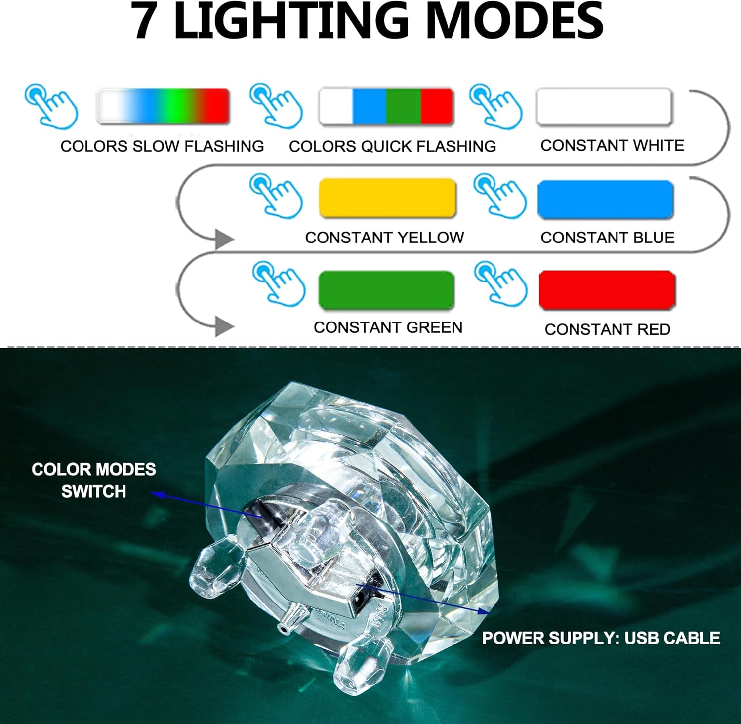 IFOLAINA Crystal LED Light Base Multicolor Display Pedestal
