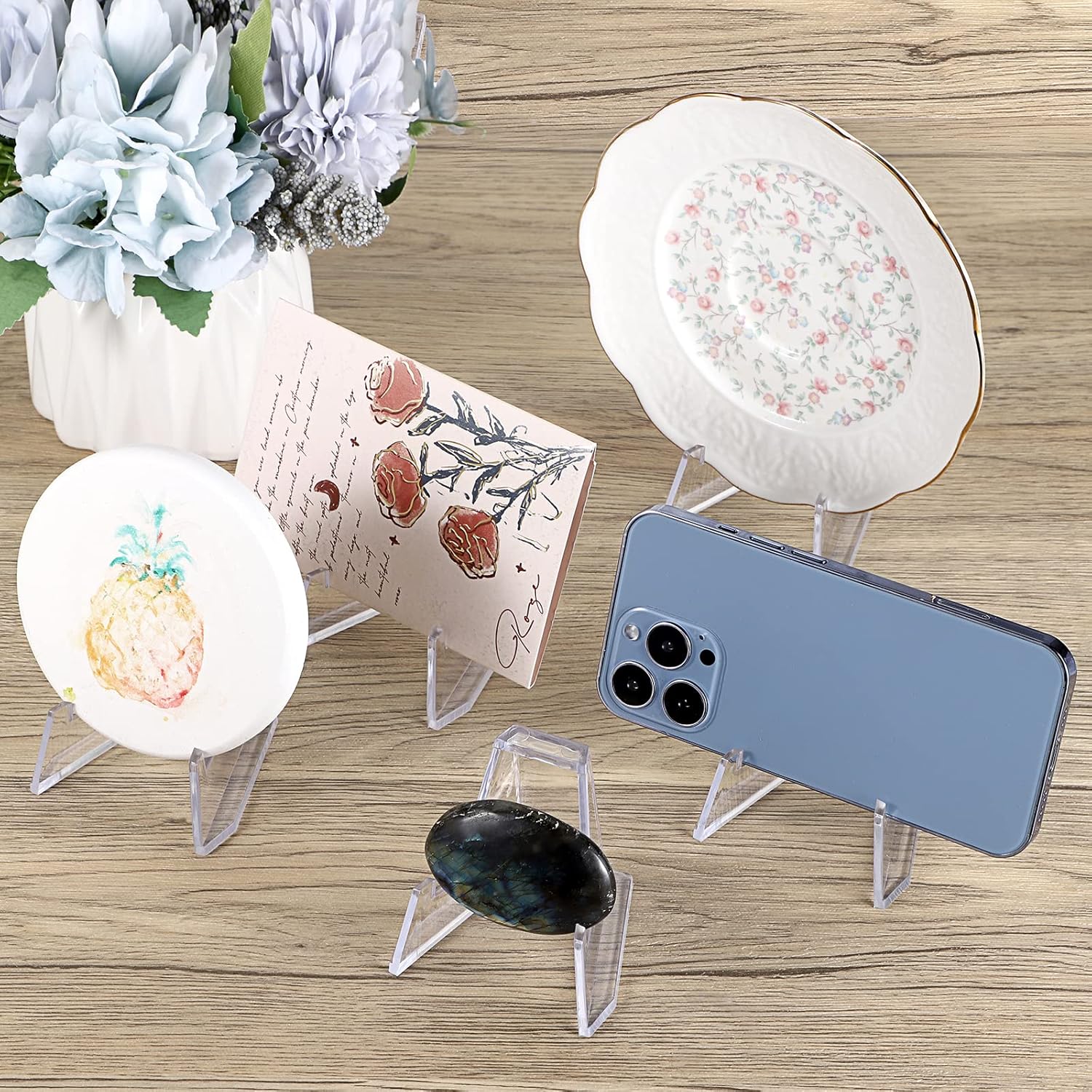 Hipiwe 10 Pack Acrylic Easel Stand for Collectibles Display