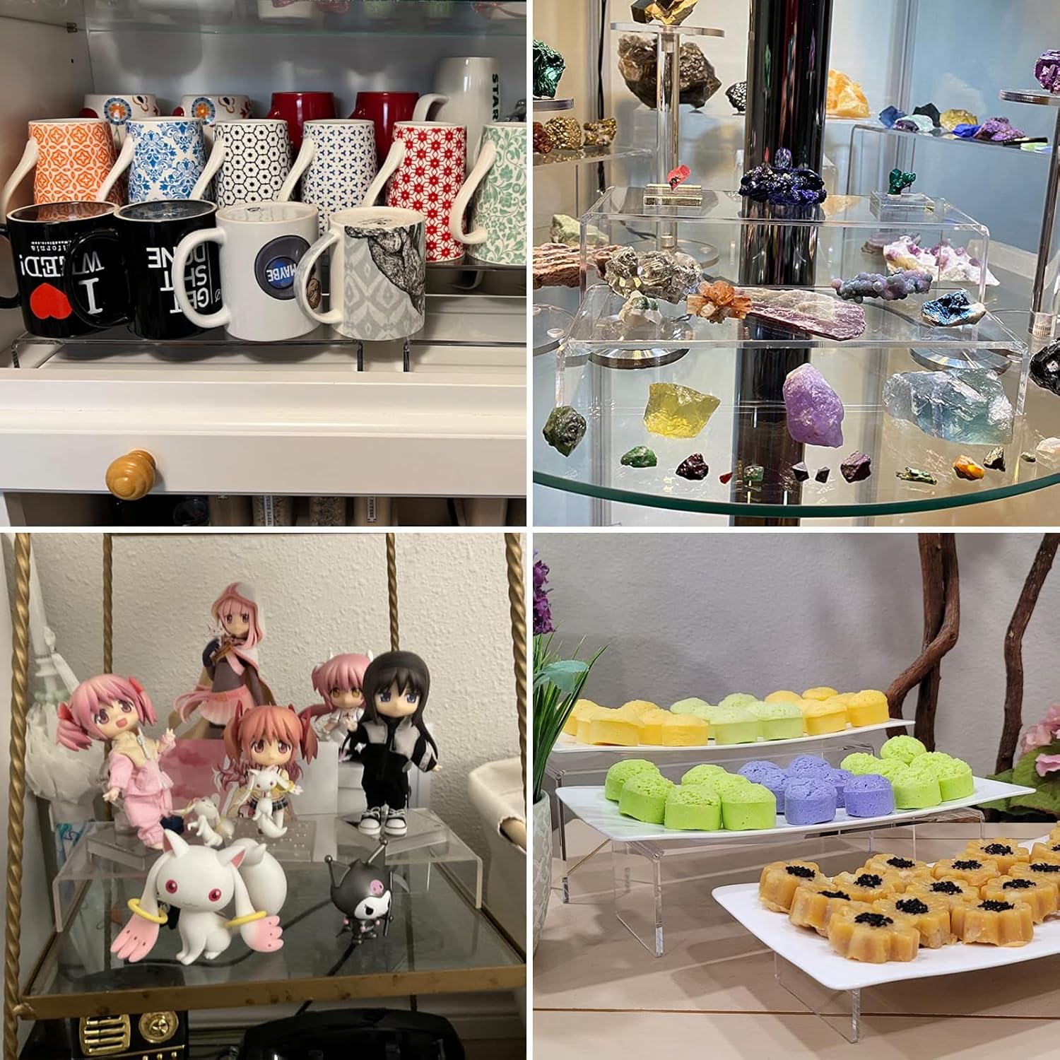 Albumgit Acrylic Display Risers 8 Pack for Collectibles Decoration Organizer