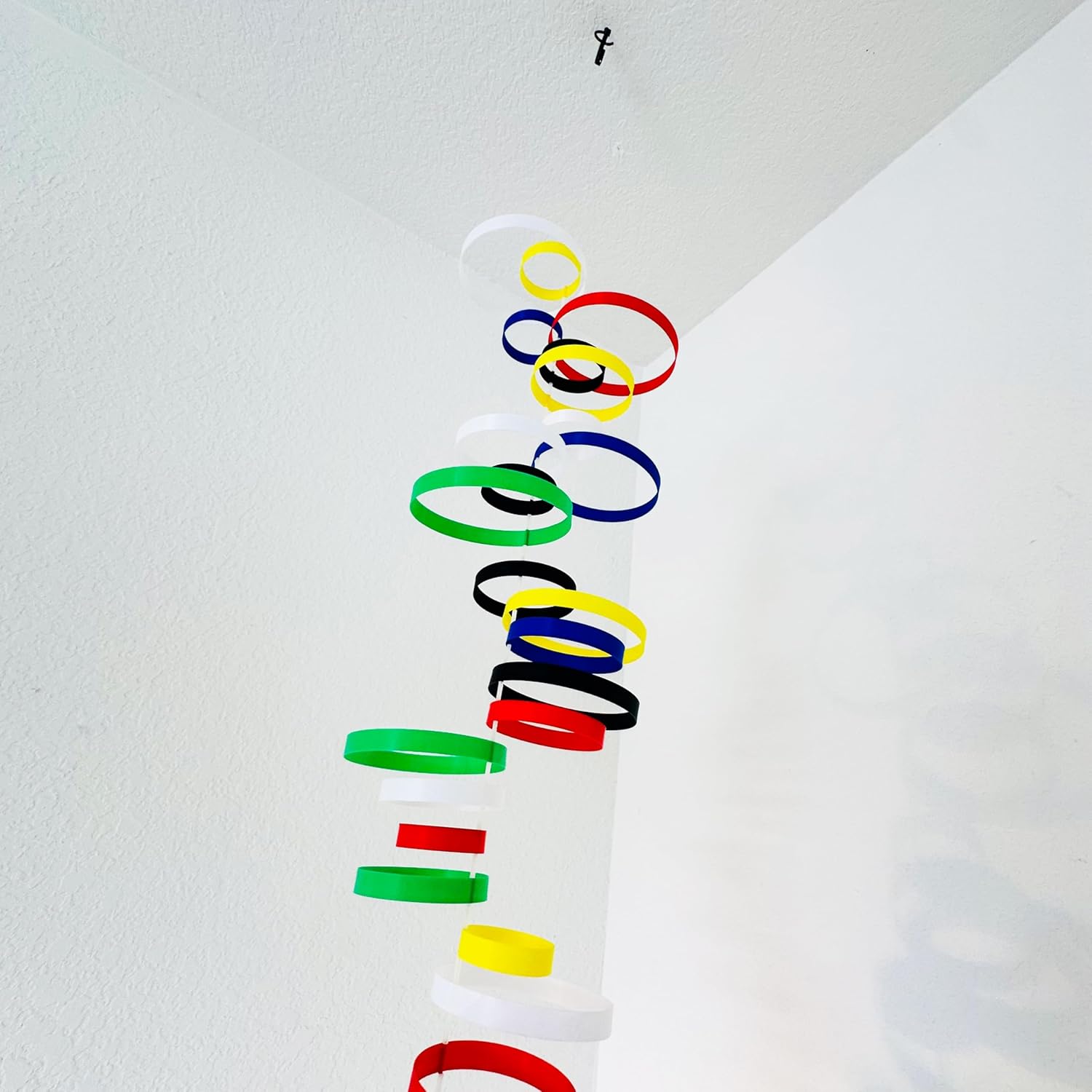 Colorful Whirlwind Hanging Mobile with 36 Vibrant Rings