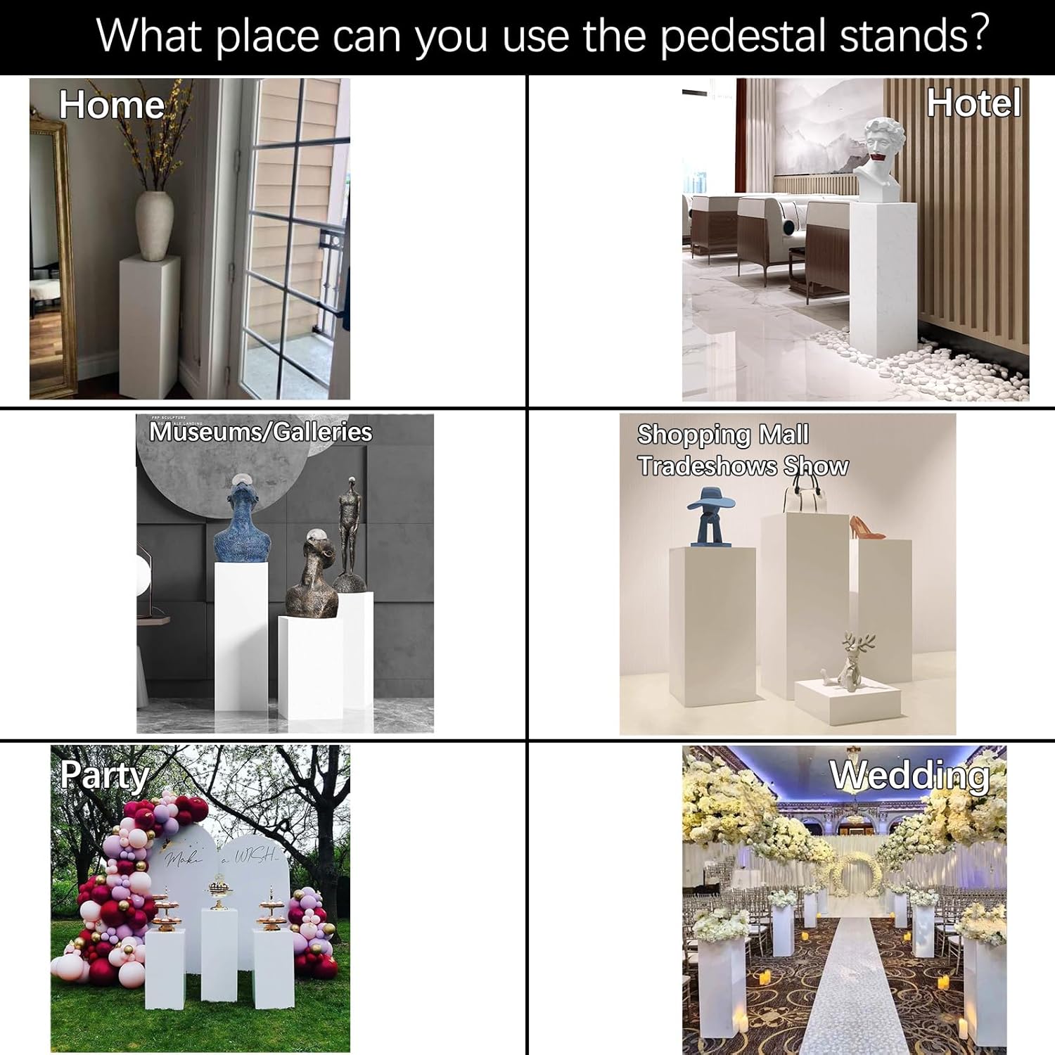 Vincidern 3pcs Metal Pedestal Stand for Party and Home Decor