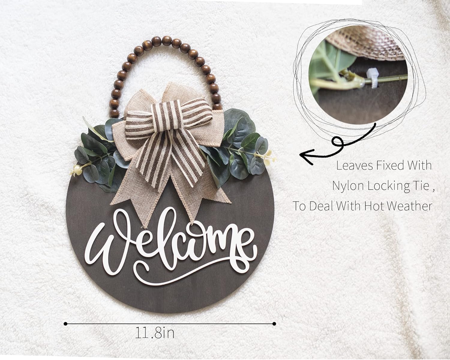 Welcome Sign for Front Door Wreath Decorations